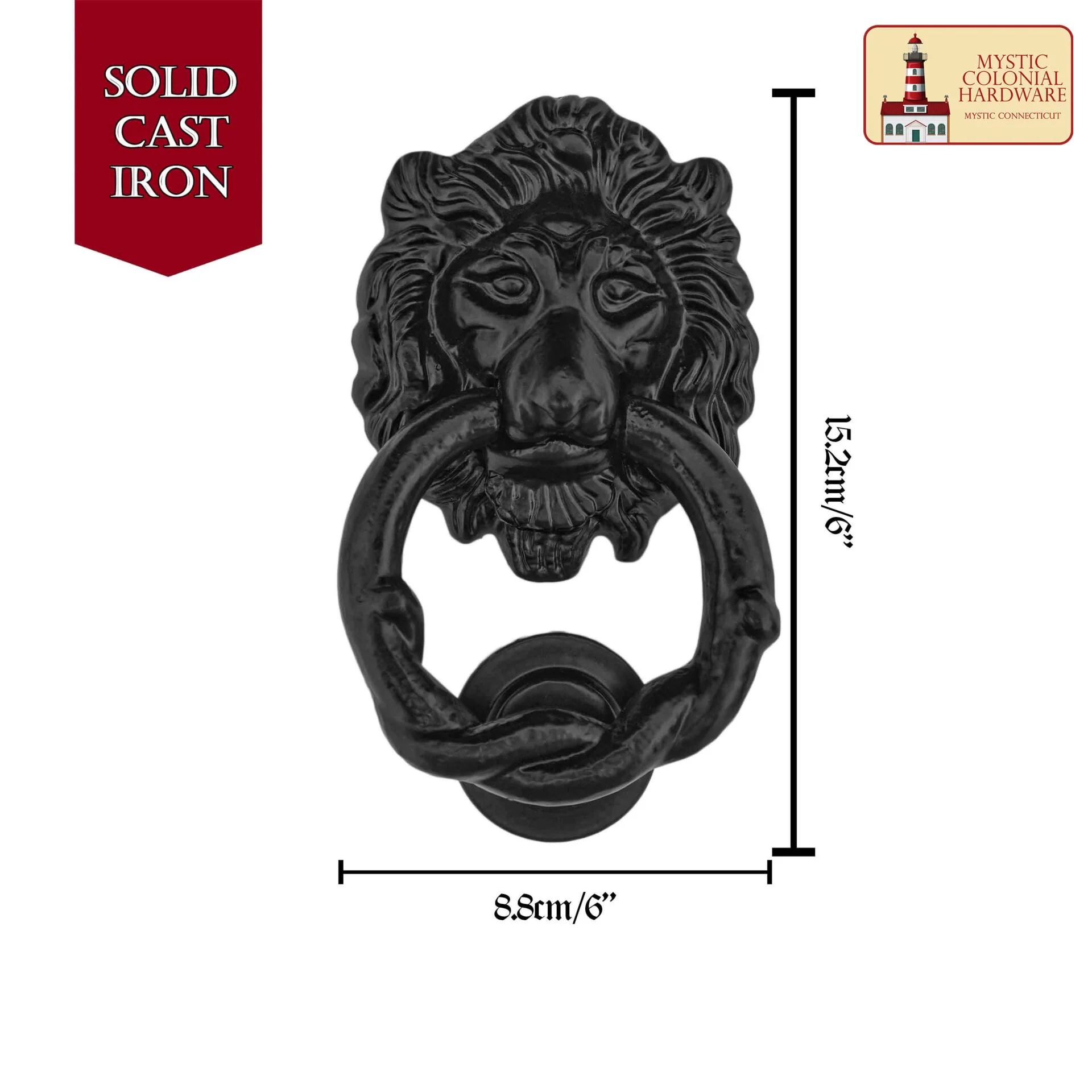 Aldaba con Cabeza de León Hecha a Mano Aldaba Antigua con Anillo - Image 3