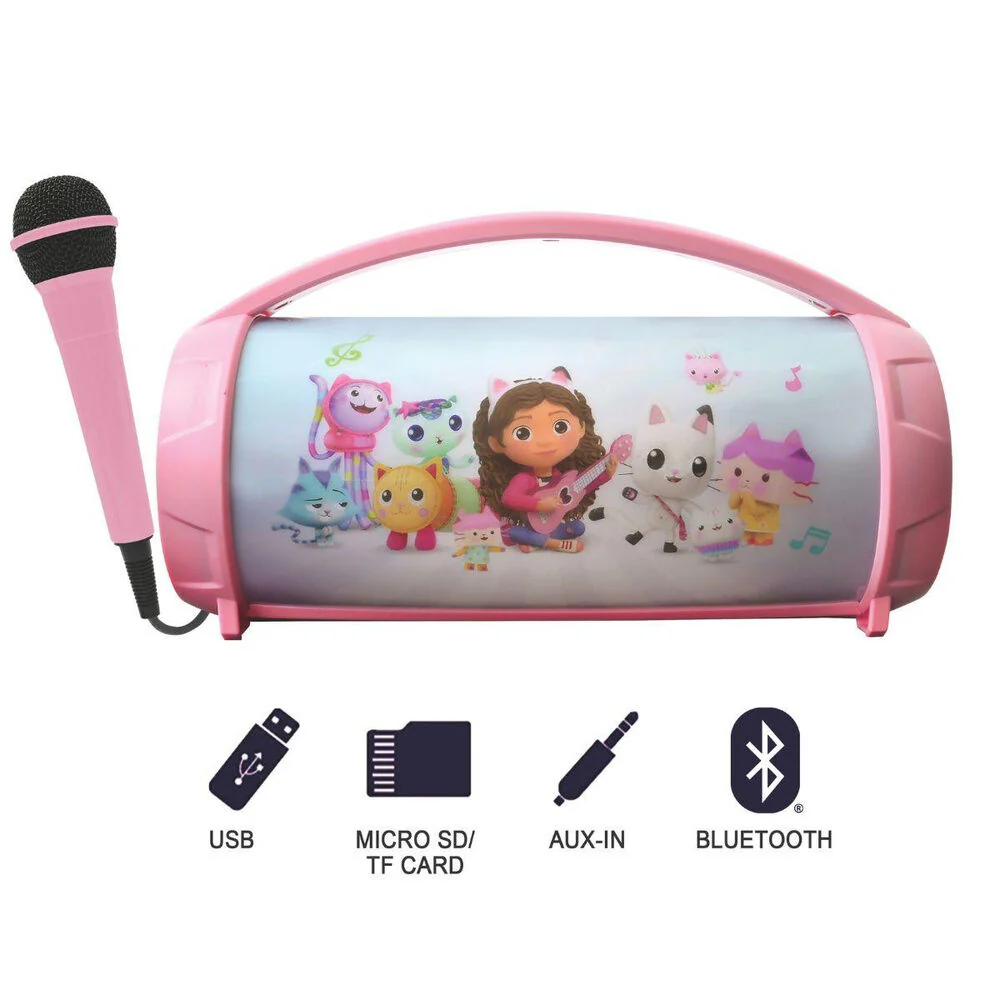 Altavoz Bluetooth Luminoso + Microfono La Casa De Muñecas De Gabby