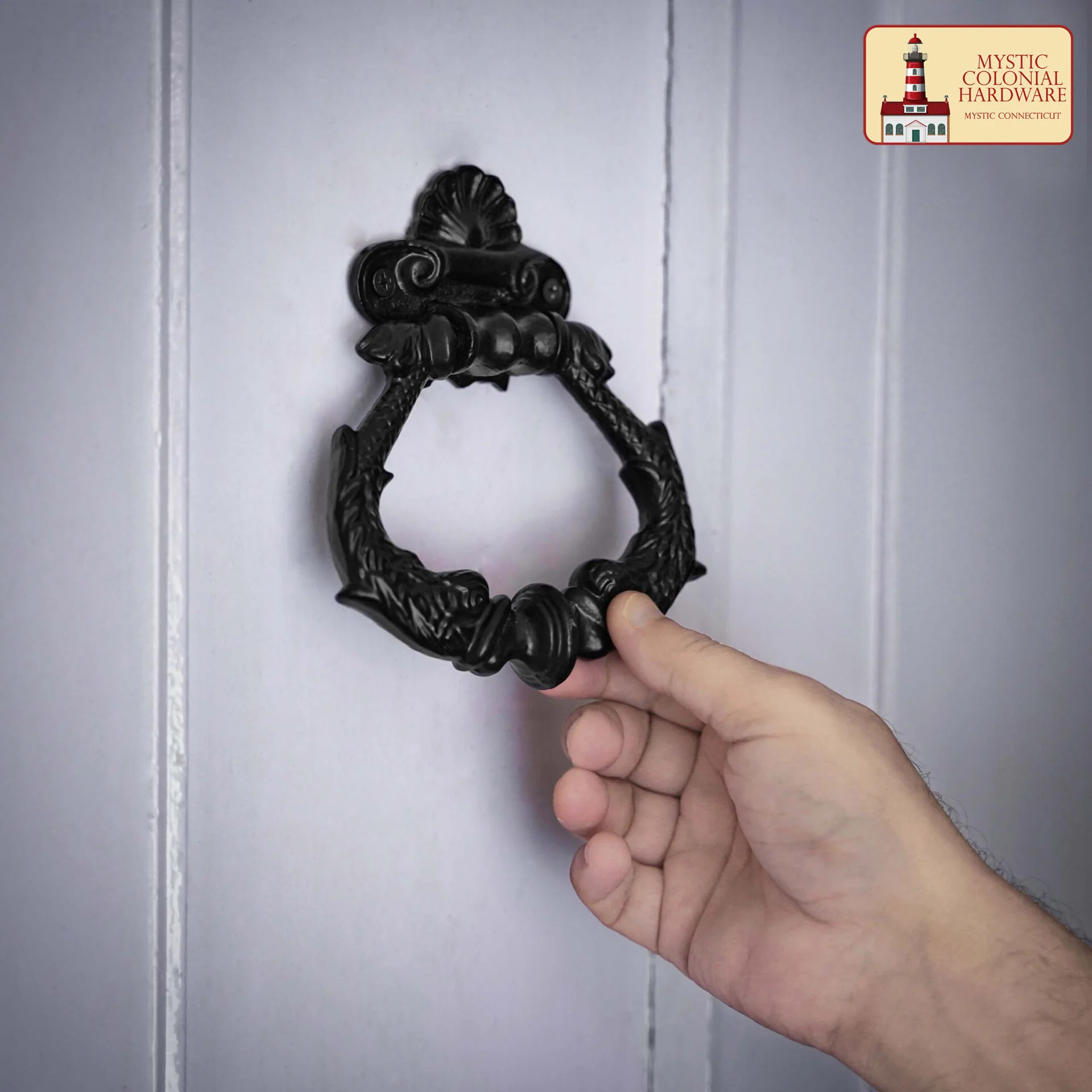 Aro Negro con Recubrimiento de Polvo Puerta de Entrada Artesanal Antiguo Aldaba - Image 2