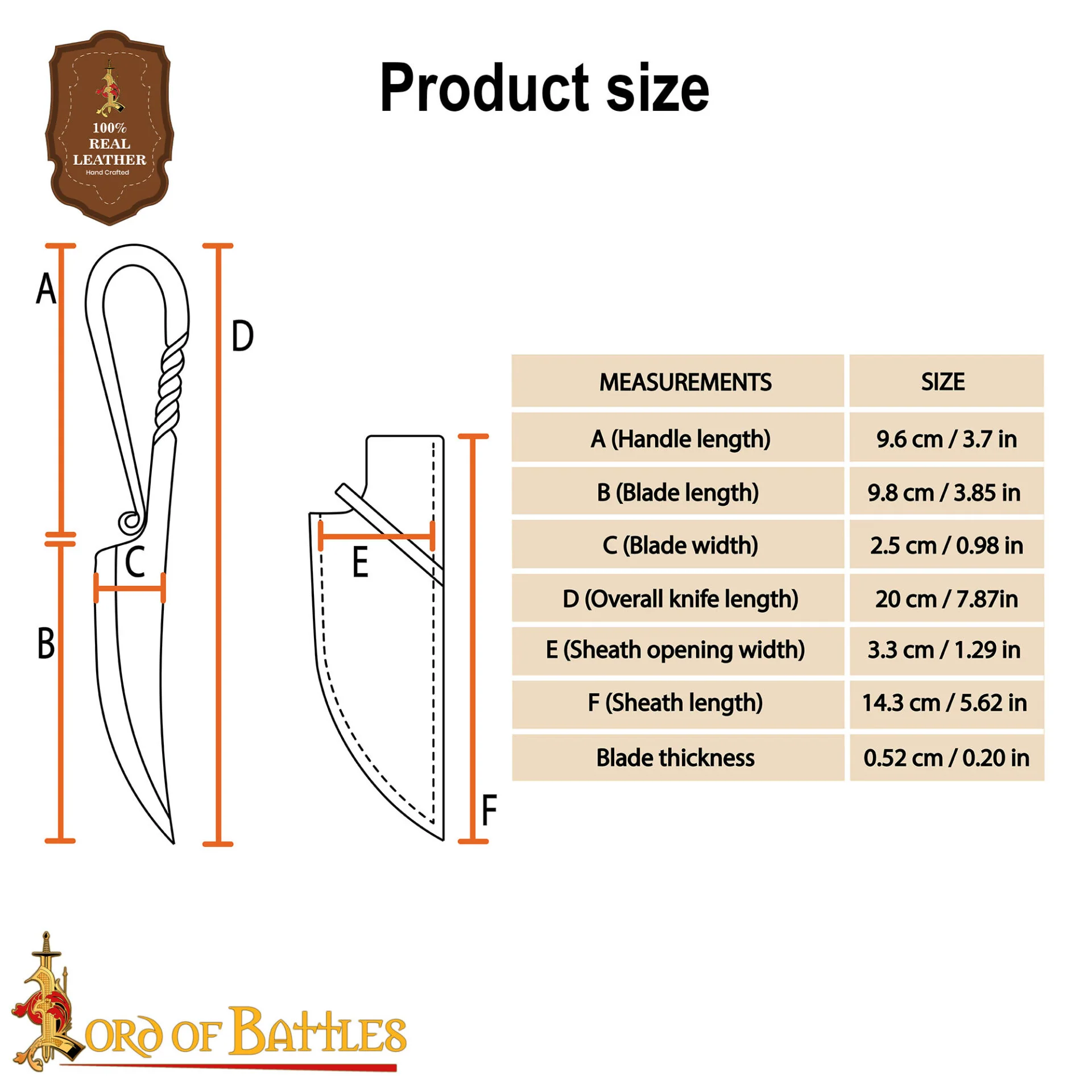 Auténtico Cuchillo Vikingo de Hierro Forjado a Mano - Mango Retorcido con Vaina de Cuero Auténtico - Image 14