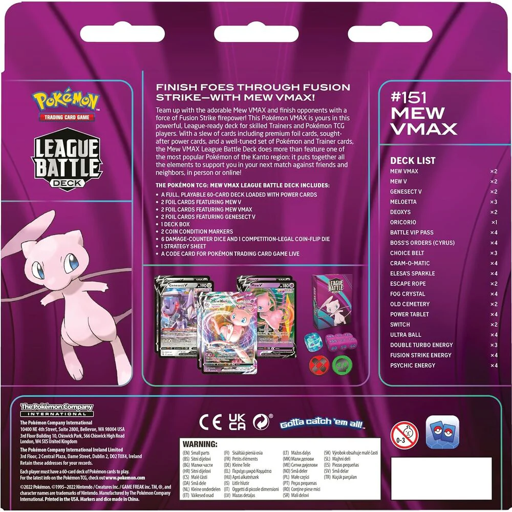 Baraja Juego Cartas Coleccionables Mew Vmax Pokemon Ingles - Image 2