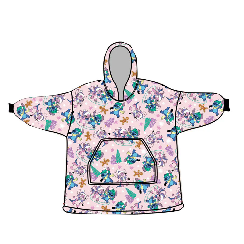Bata Sudadera Oversize Stitch Disney Coral Infantil
