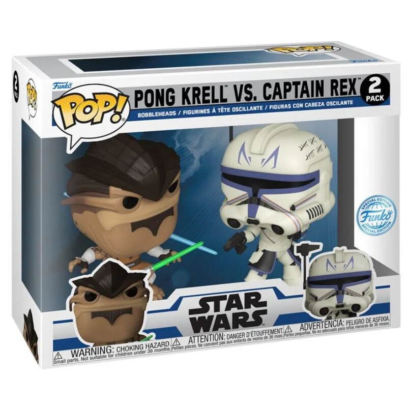 Blister 2 Figuras Pop Star Wars The Clone Wars Duels Pong Krell & Captain Rex Exclusive - Image 2
