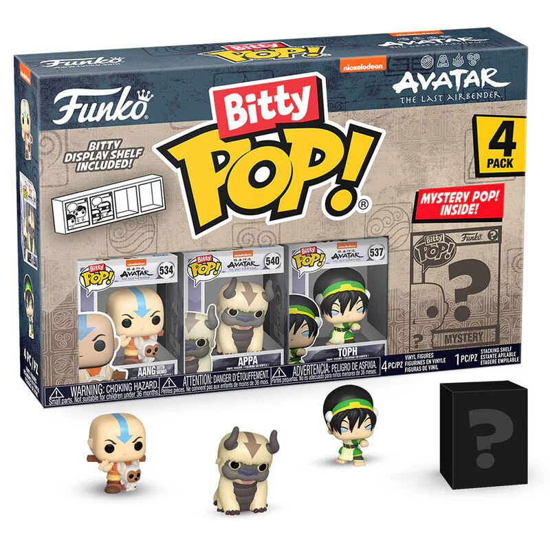 Blister 4 Figuras Bitty Pop Avatar The Last Airbender Aang