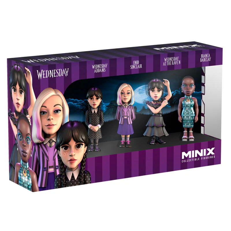 Blister 4 Figuras Minix Miercoles 7Cm