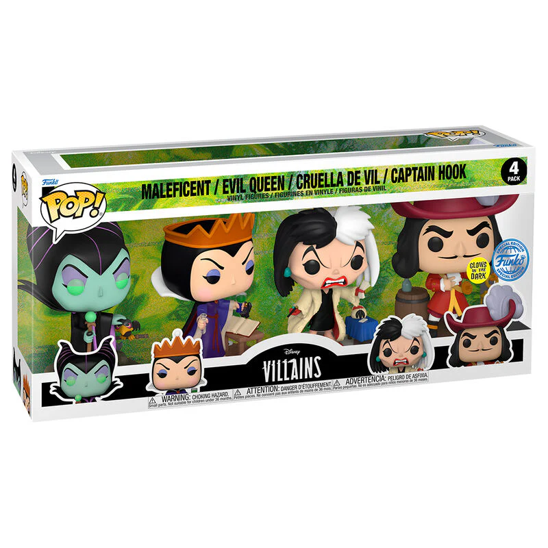 Blister 4 Figuras Pop Disney Villanas