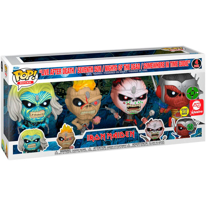 Blister 4 Figuras Pop Iron Maiden Exclusive