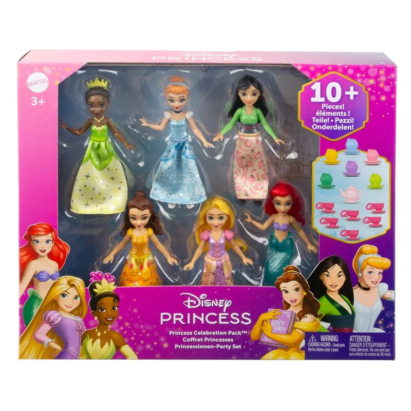 Blister 6 Muñecas Fiesta Del Te Princesas Disney