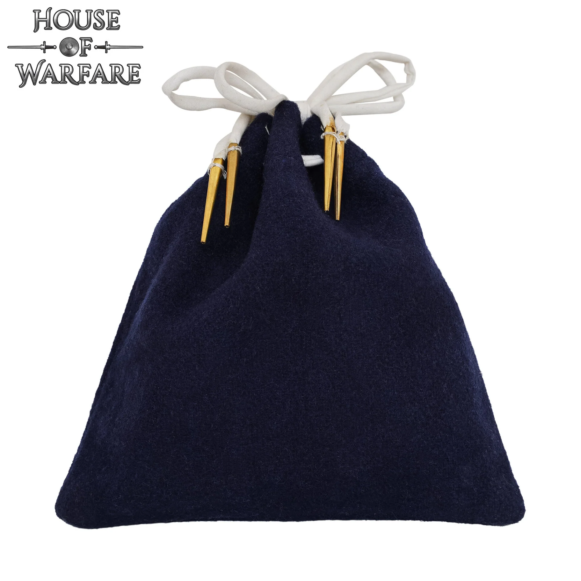 Bolsa Medieval de Lana con Cordón Azul Marino - Image 11