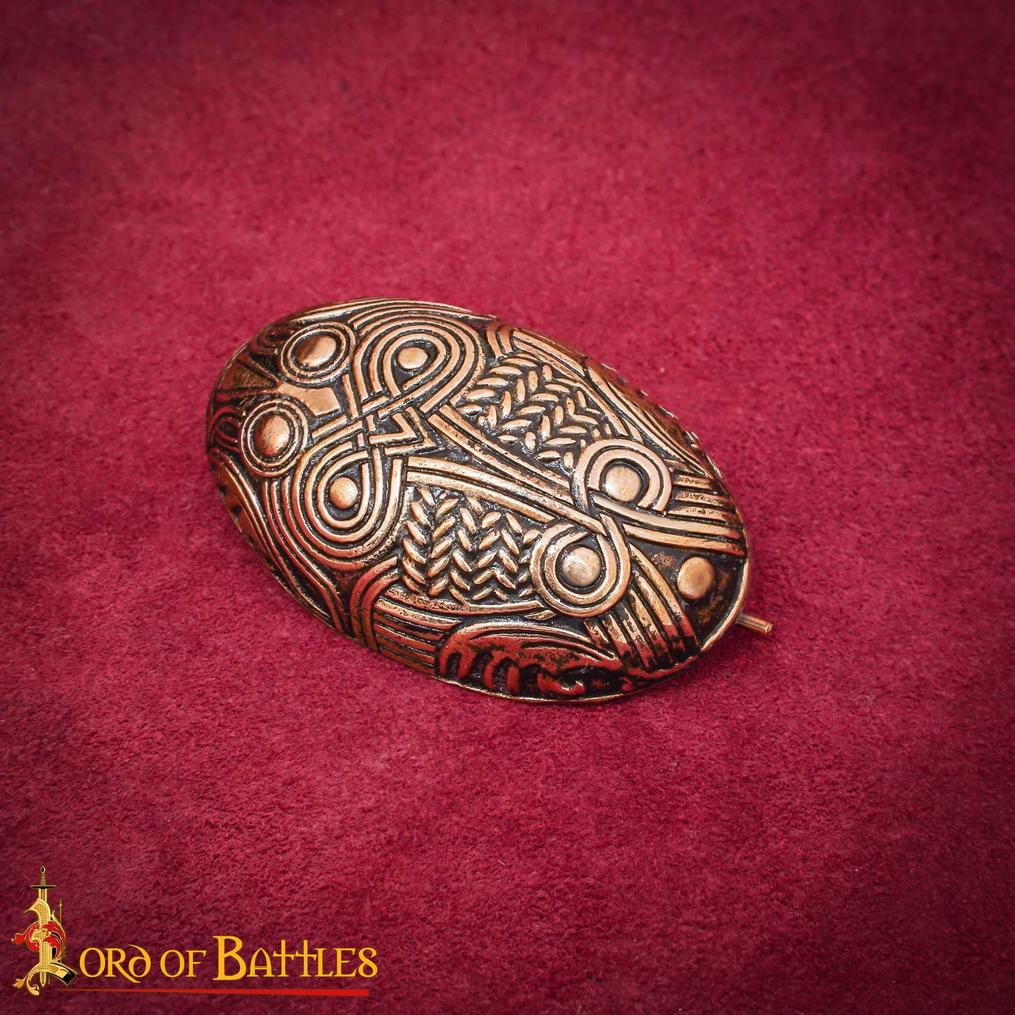 Broche de Tortuga de Bronce Vikingo de los Siglos Ix-x - Alfiler de Escudo Oval Fundido a la Cera Perdida - Image 3