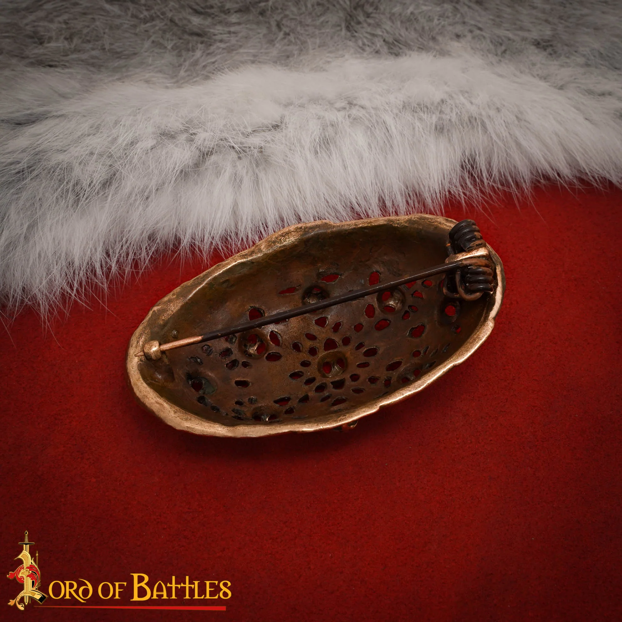 Broche Oval Vikingo - 8 X 5,4 Cm Fundición a la Cera Perdida en Bronce Antiguo - Image 2