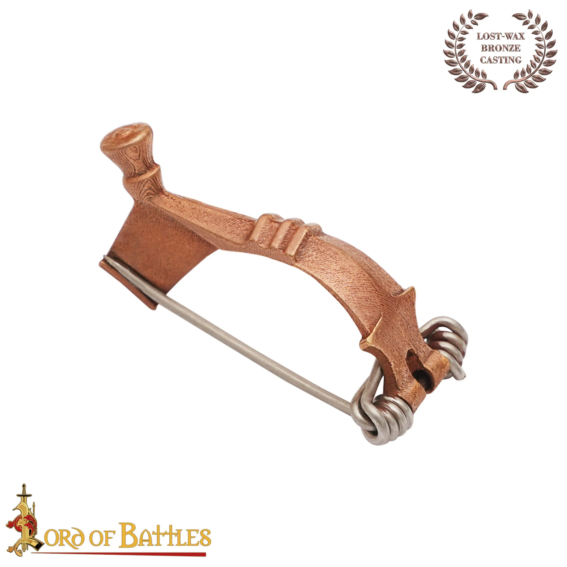 Broche Romano del Peroné de la Rodilla del Siglo Ii-iii Alfiler de Capa de Bronce Fundido a la Cera Perdida