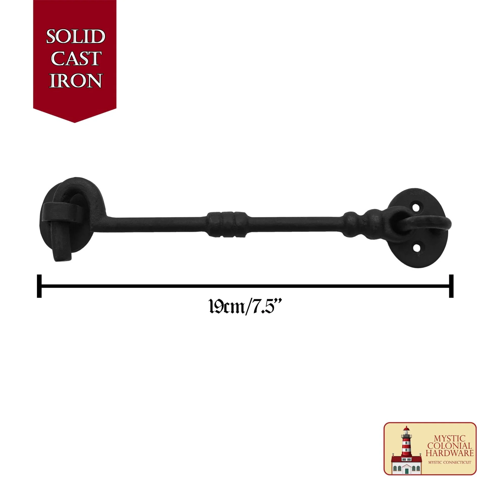 Cabin Hook Eye 7" Long Large Decorative Hook Latches For Cabinet Window Kitchen Sliding Or Barn Doors - Image 3