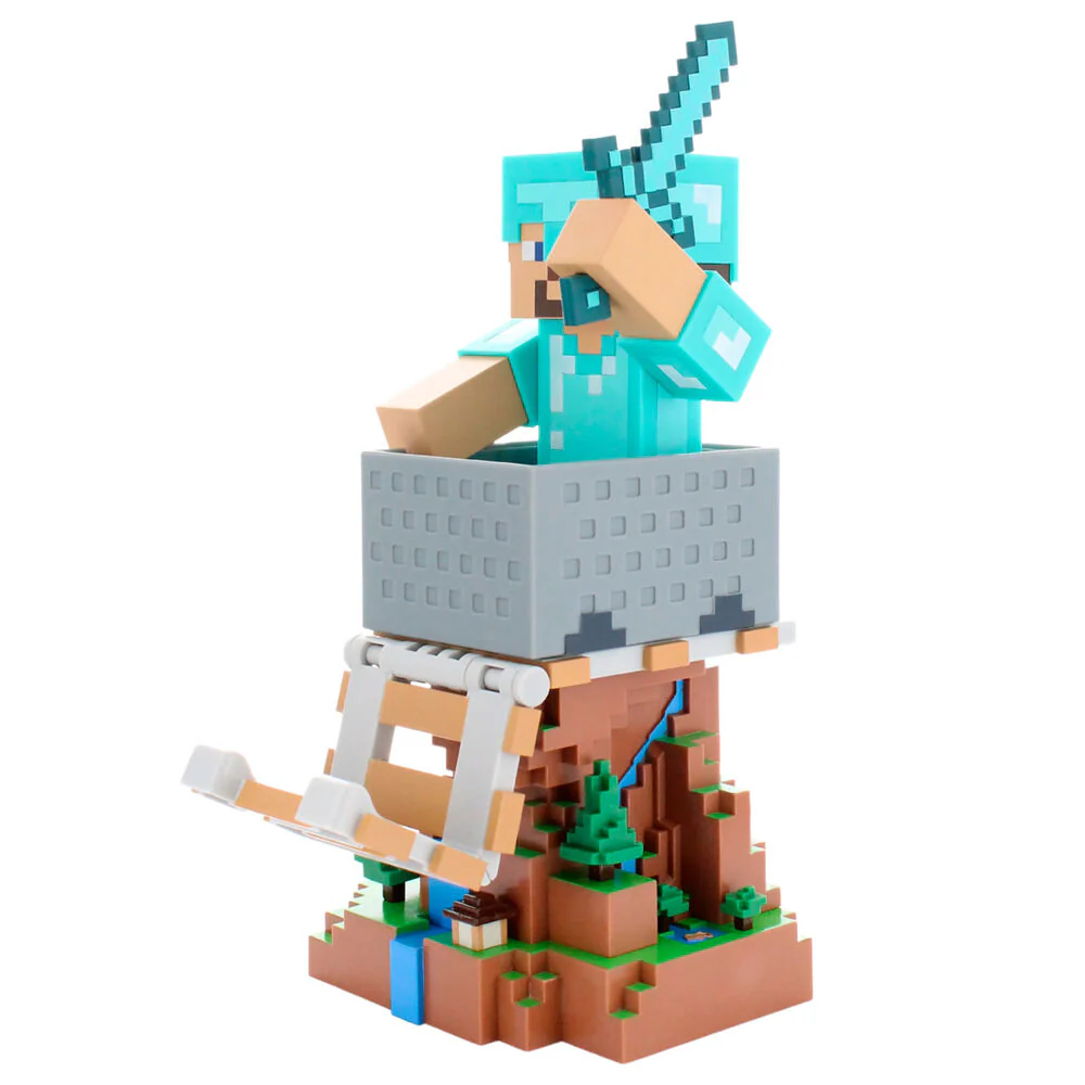 Cable Guy Soporte Sujecion Diamond Steve Minecraft 20Cm - Image 5