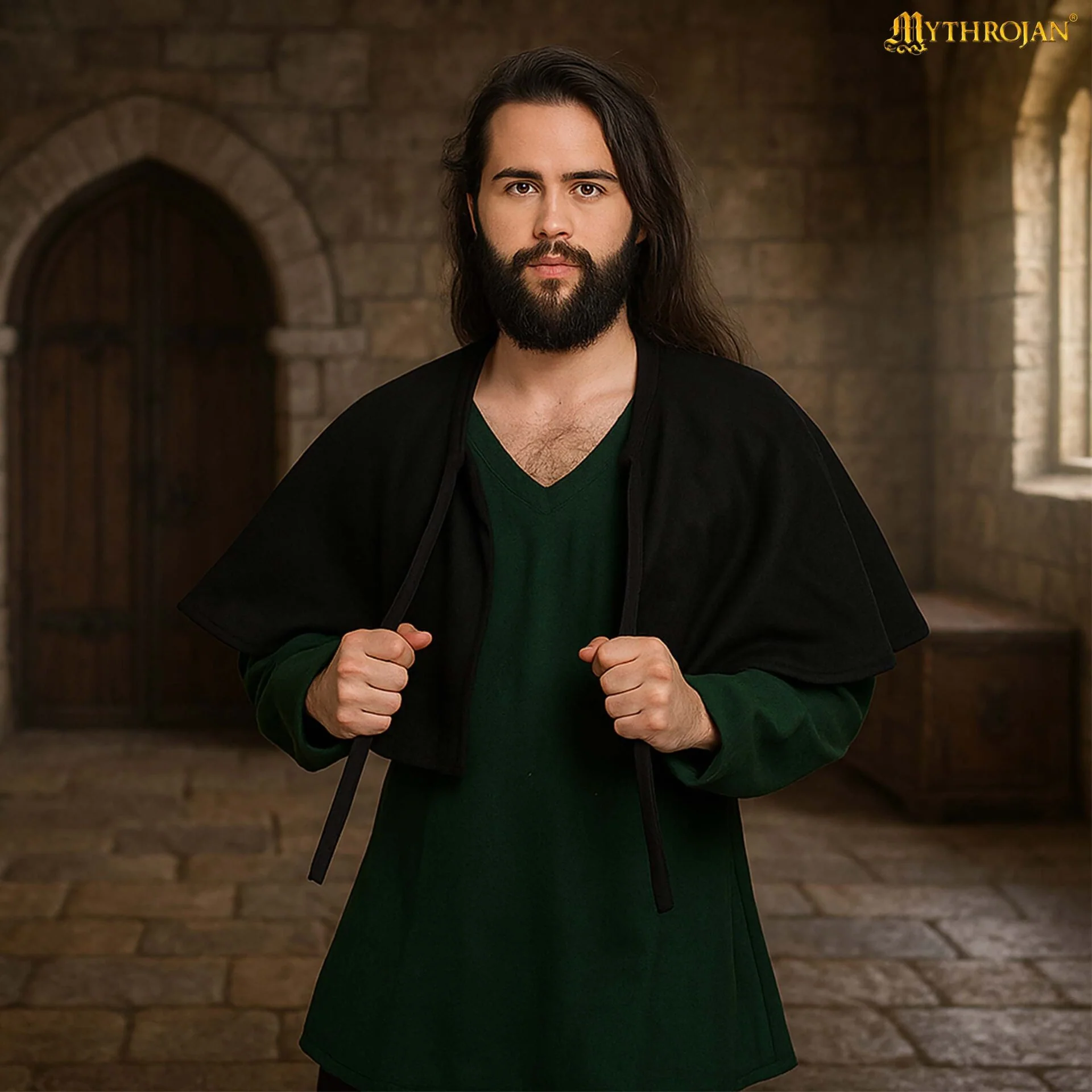 Capa Medieval - Lana, Corta para LARP y Teatro - Image 5