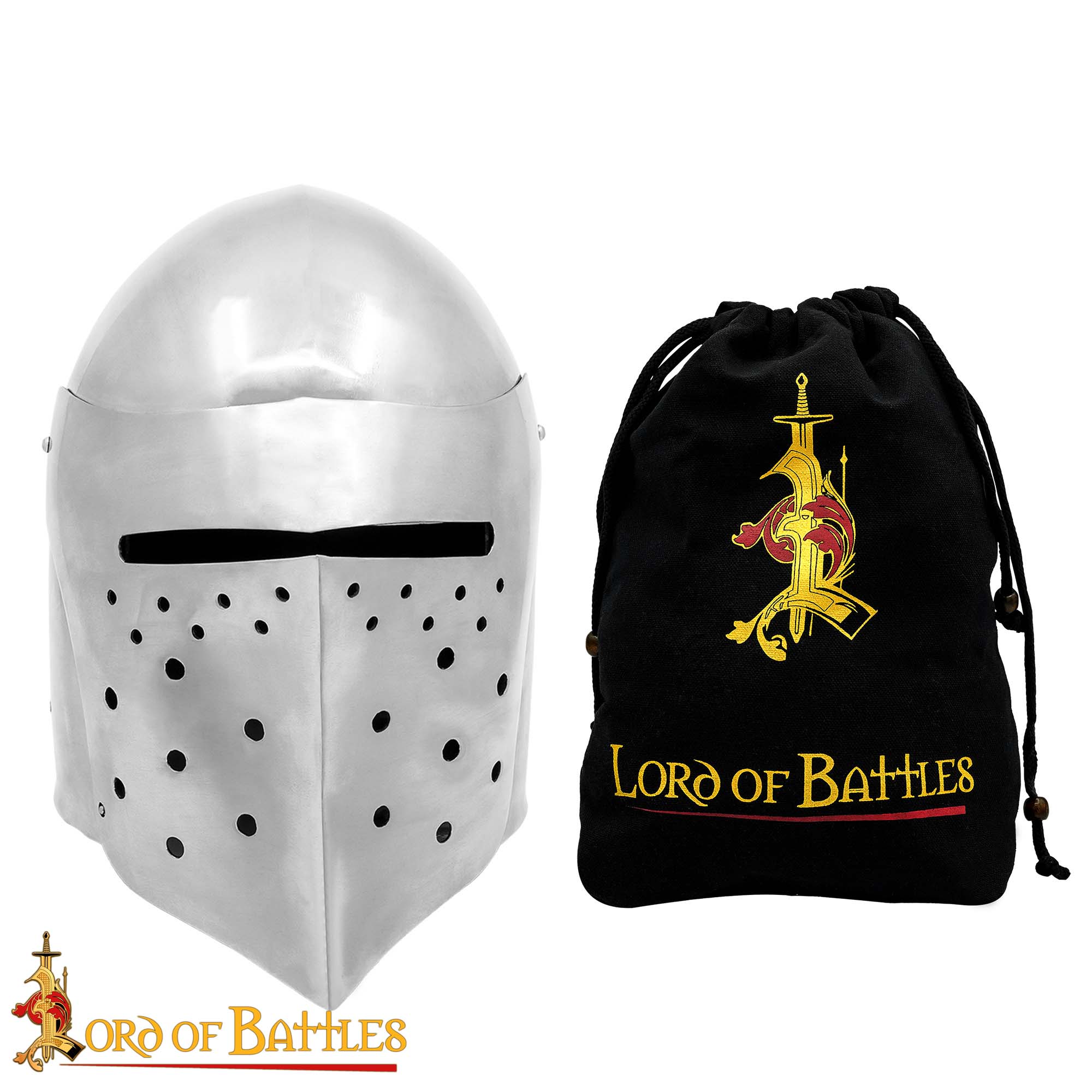 Casco Bascinet de Acero con Forro Para LARP - Image 4