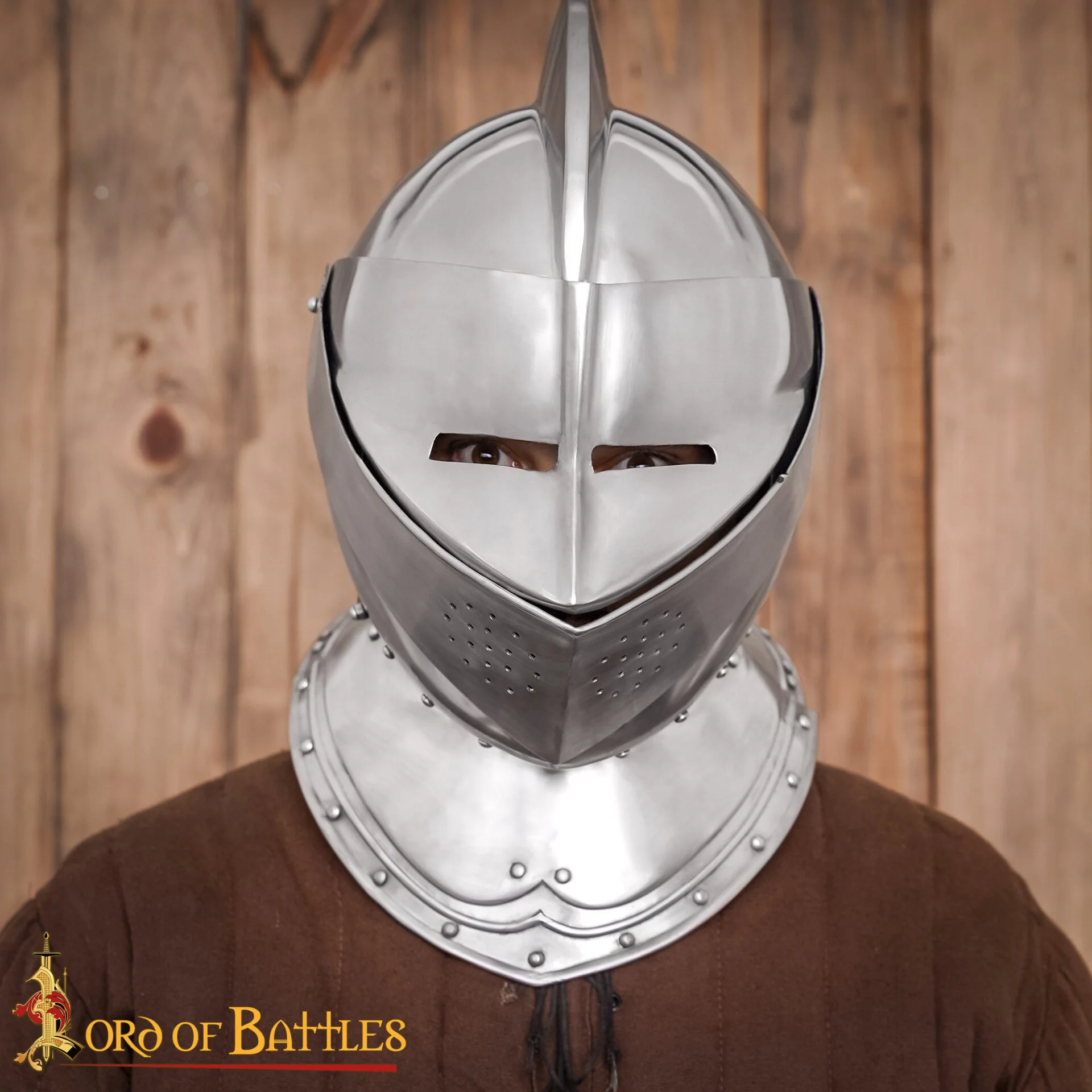 Casco Cerrado Renaissance con Visera Móvil Bevor Integrada Calibre 16 - Image 2