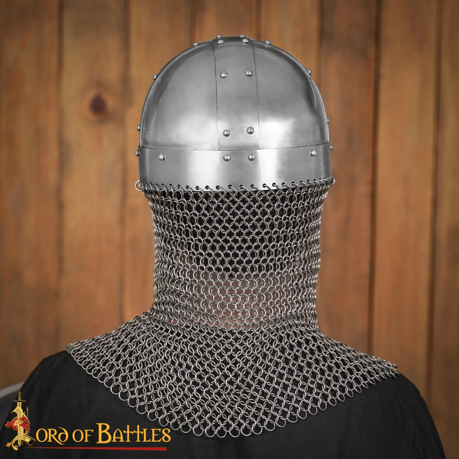 Casco de Gafas Vikingo con Coraza de Cota de Malla de 16 Calibre - Image 6