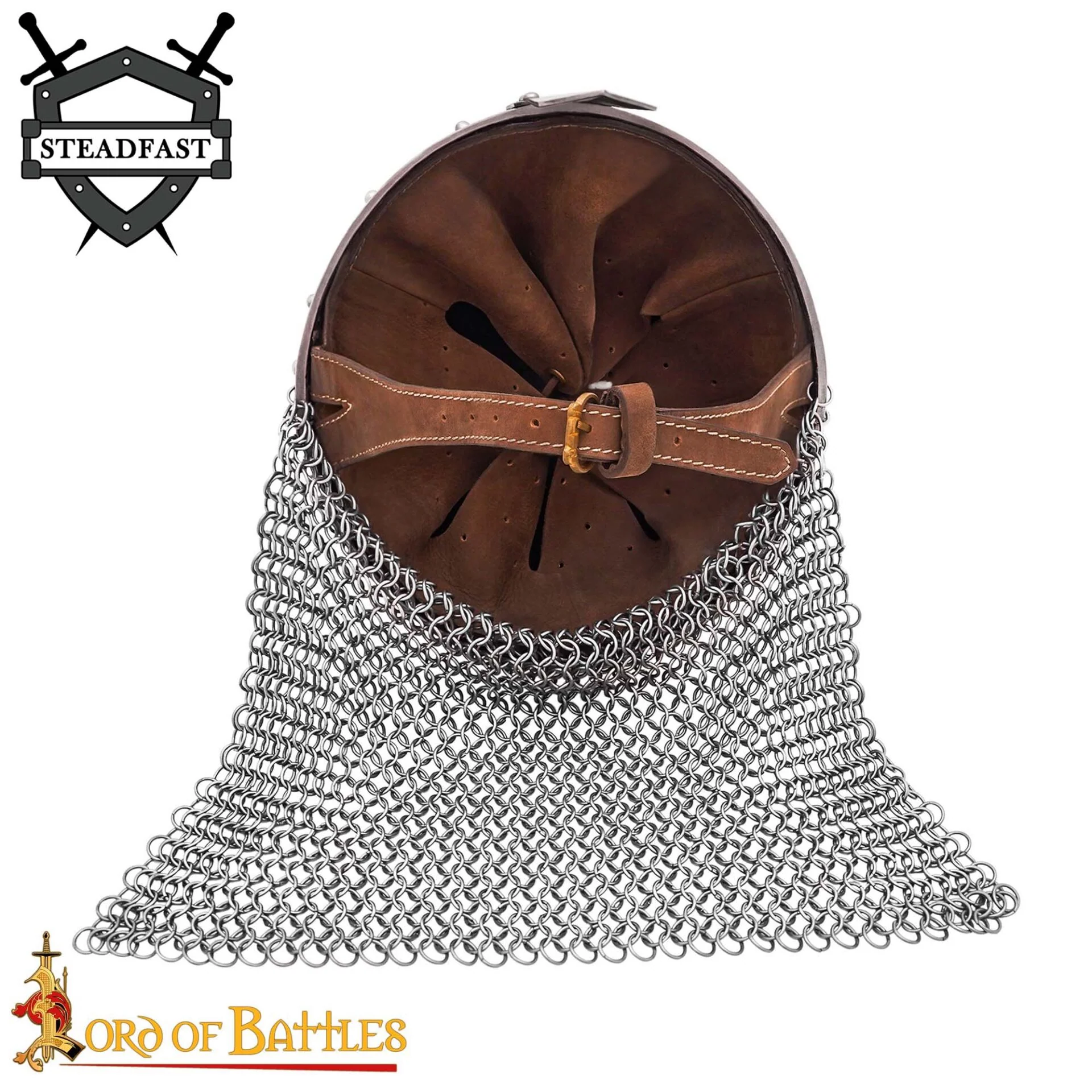 Casco Medieval Normando Nasal de Acero con Corail de Cota de Malla 16 Calibre - Image 5