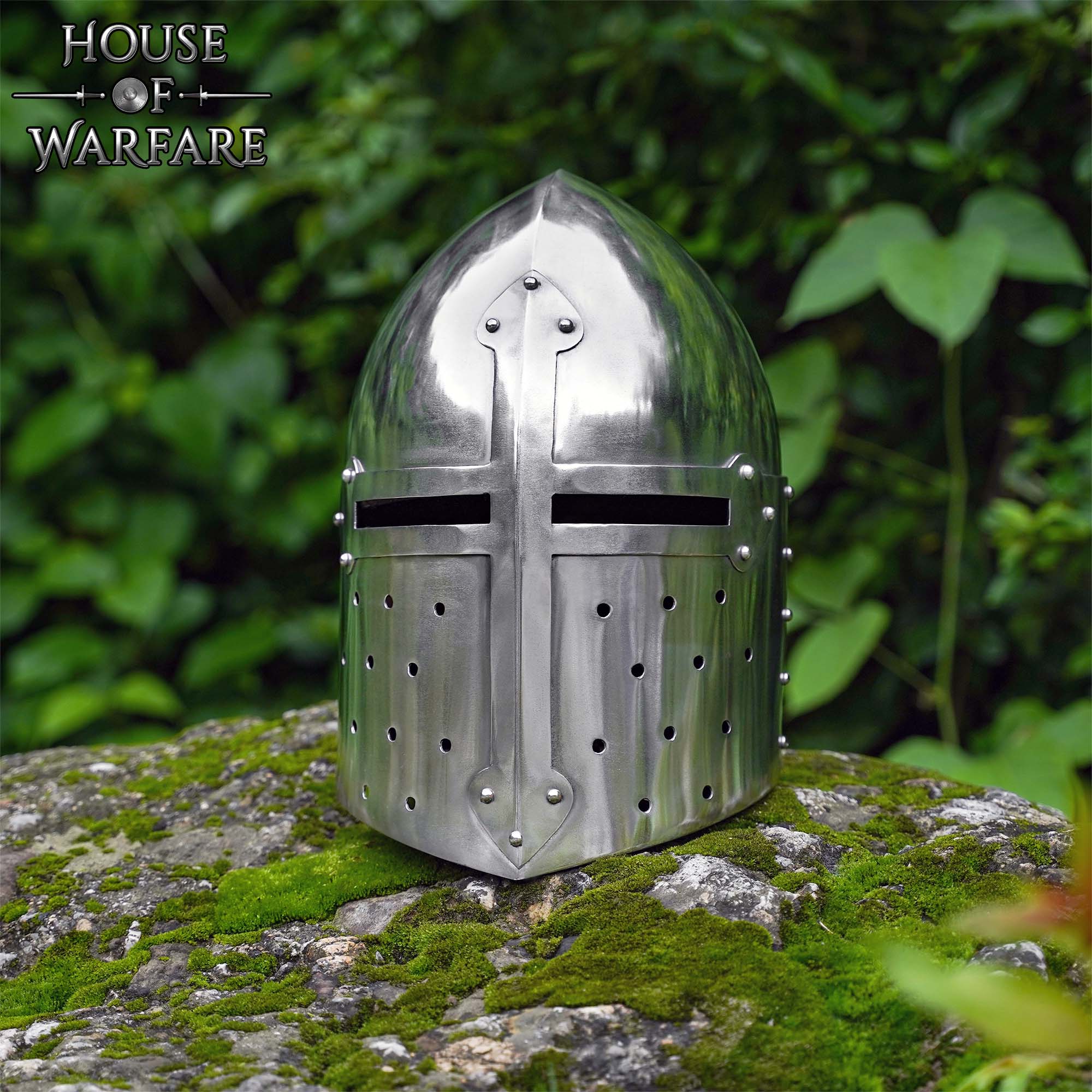Casco Medieval Sugar Loaf de Acero Acolchado - Image 7