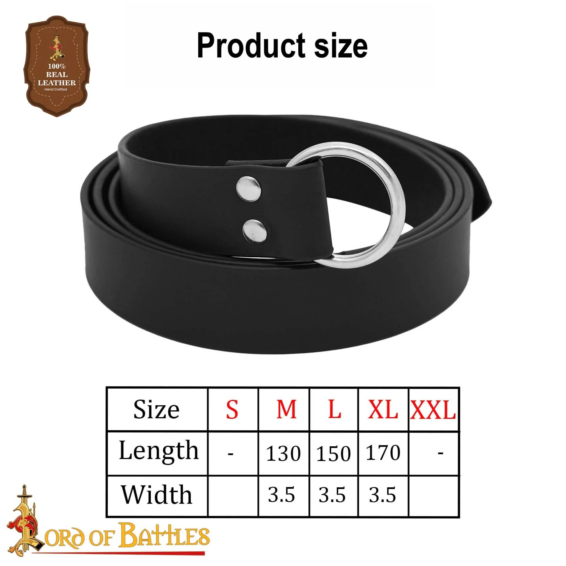 Cinturón de Cuero Negro 3.3mm con Hebilla de Acero - Image 3
