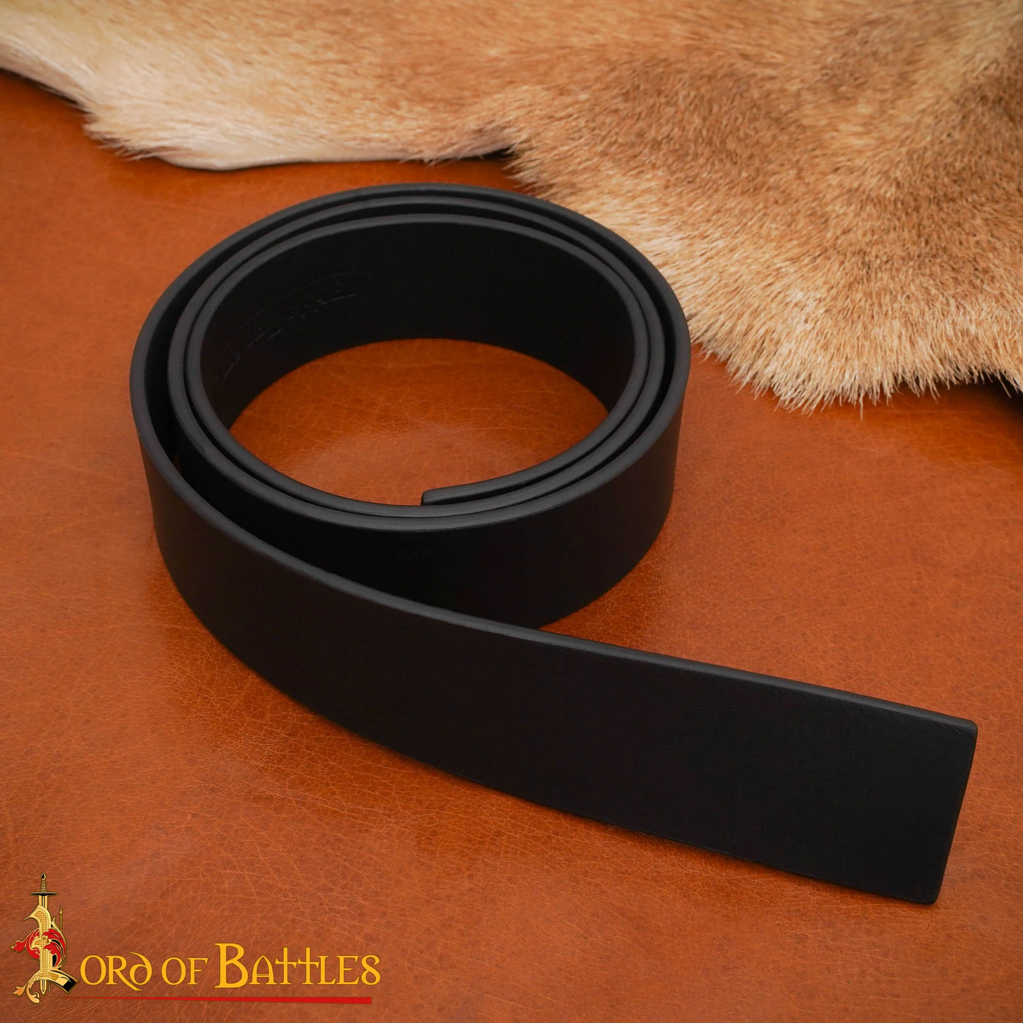 Cinturón Medieval de Cuero Negro Liso | Cinturón de Bricolaje con Hebilla para Estilos Históricos