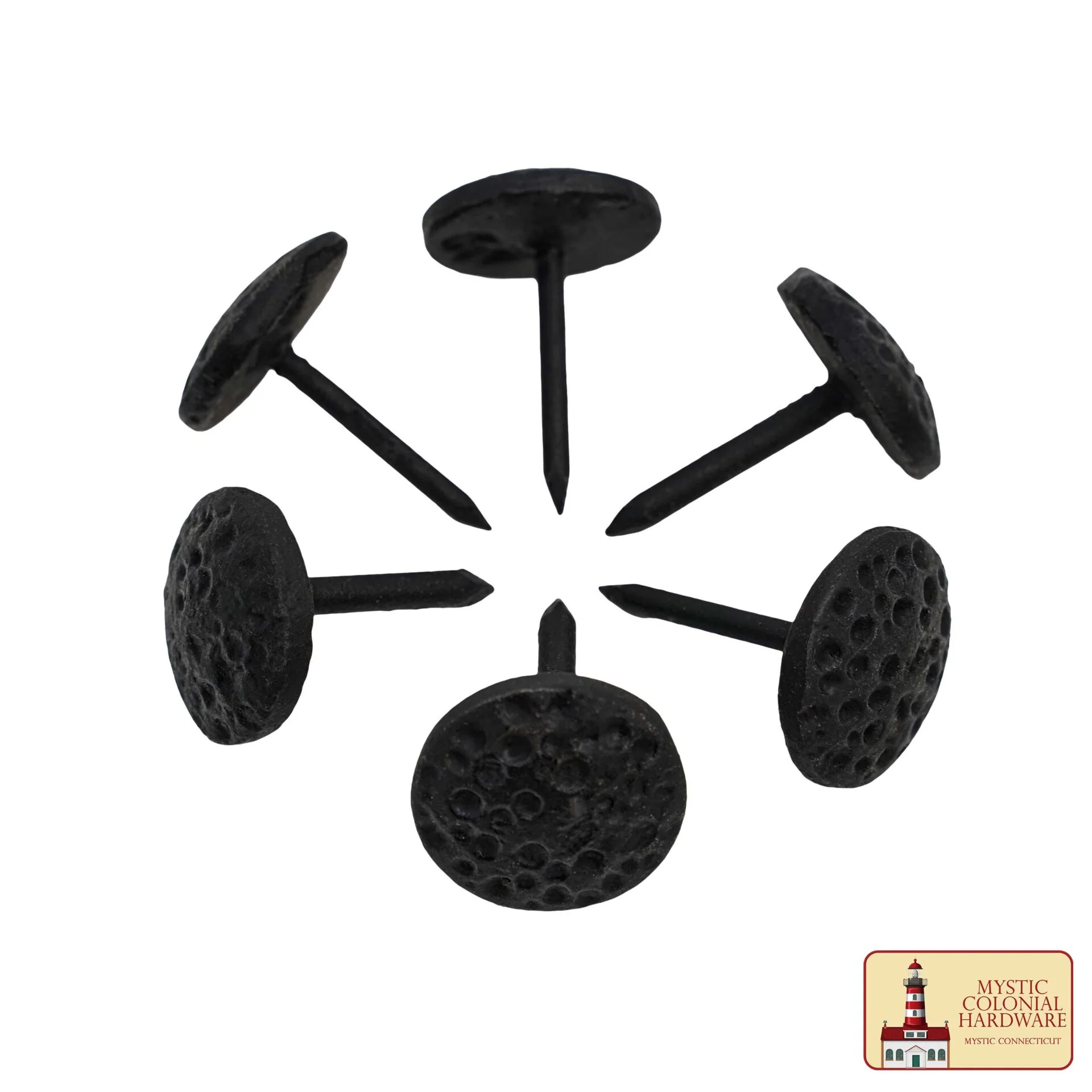 Clavos Clavos Decorativos Redondos Largos de Hierro, Forjados a Mano, Acabado Ennegrecido con Aceite Natural, Juego de 6 Piezas