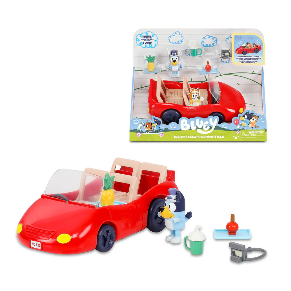 Coche Descapotable + Figura Bandit Bluey