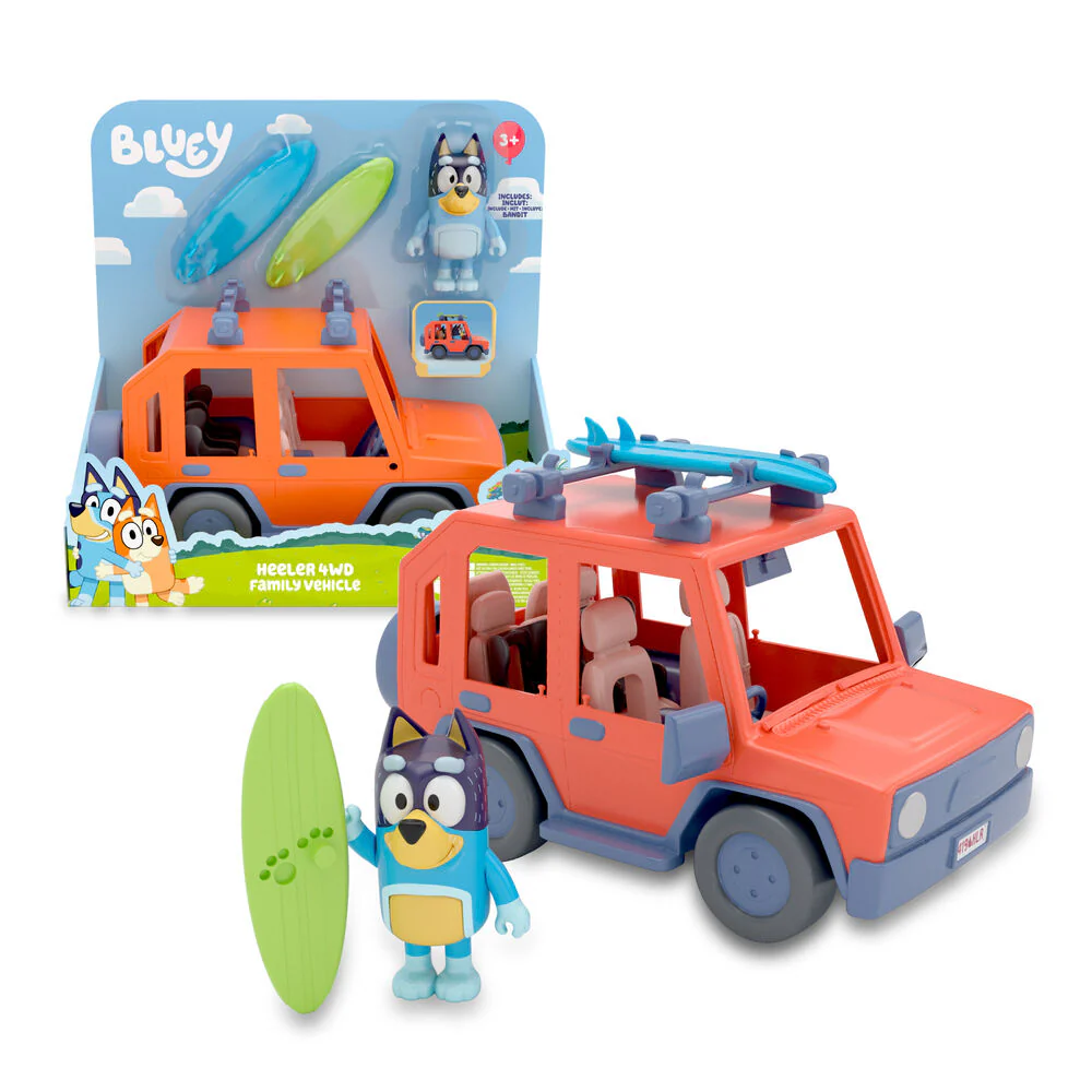 Coche Familiar + Figura Bandit Bluey