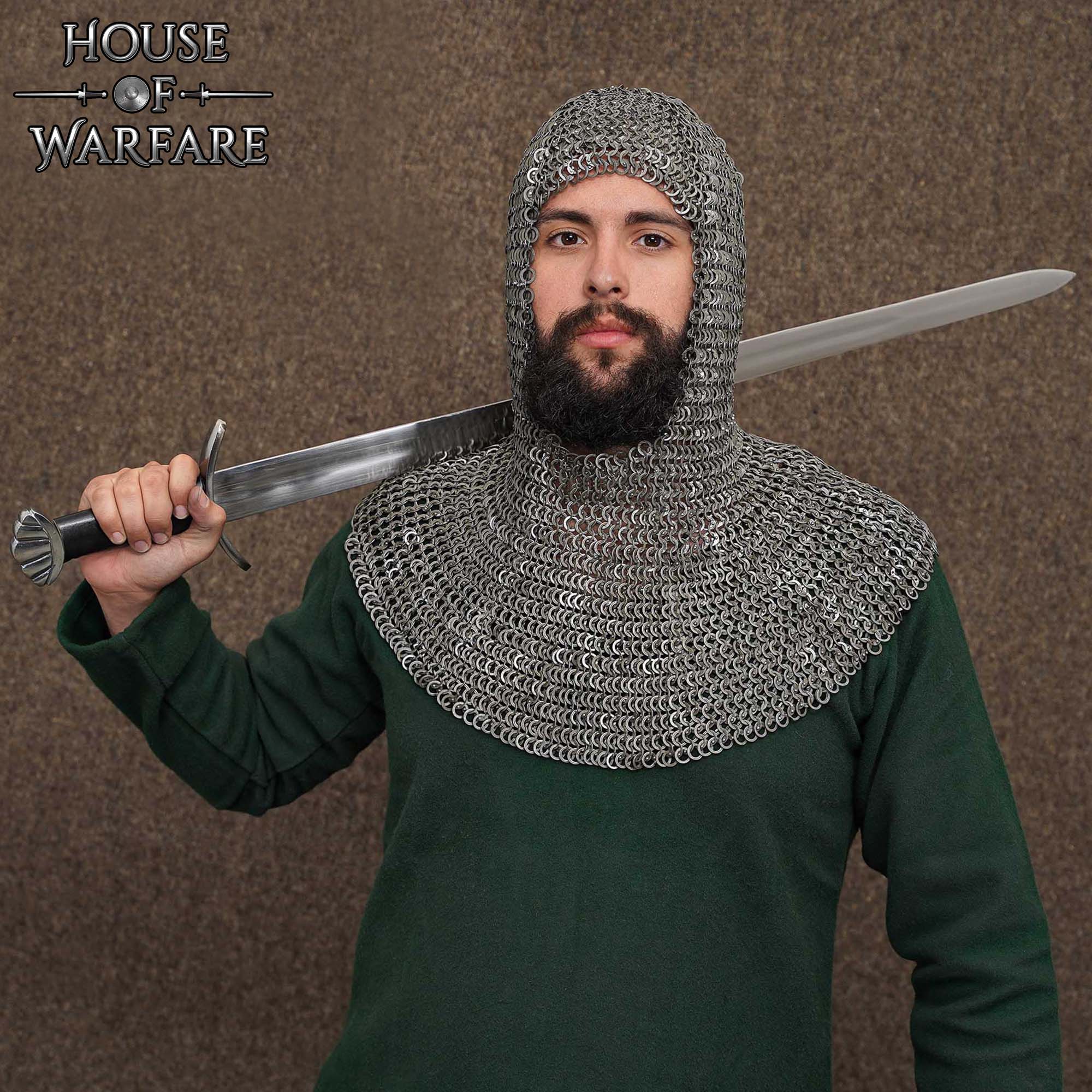 Cofia de Cota de Malla de Acero Dulce para LARP