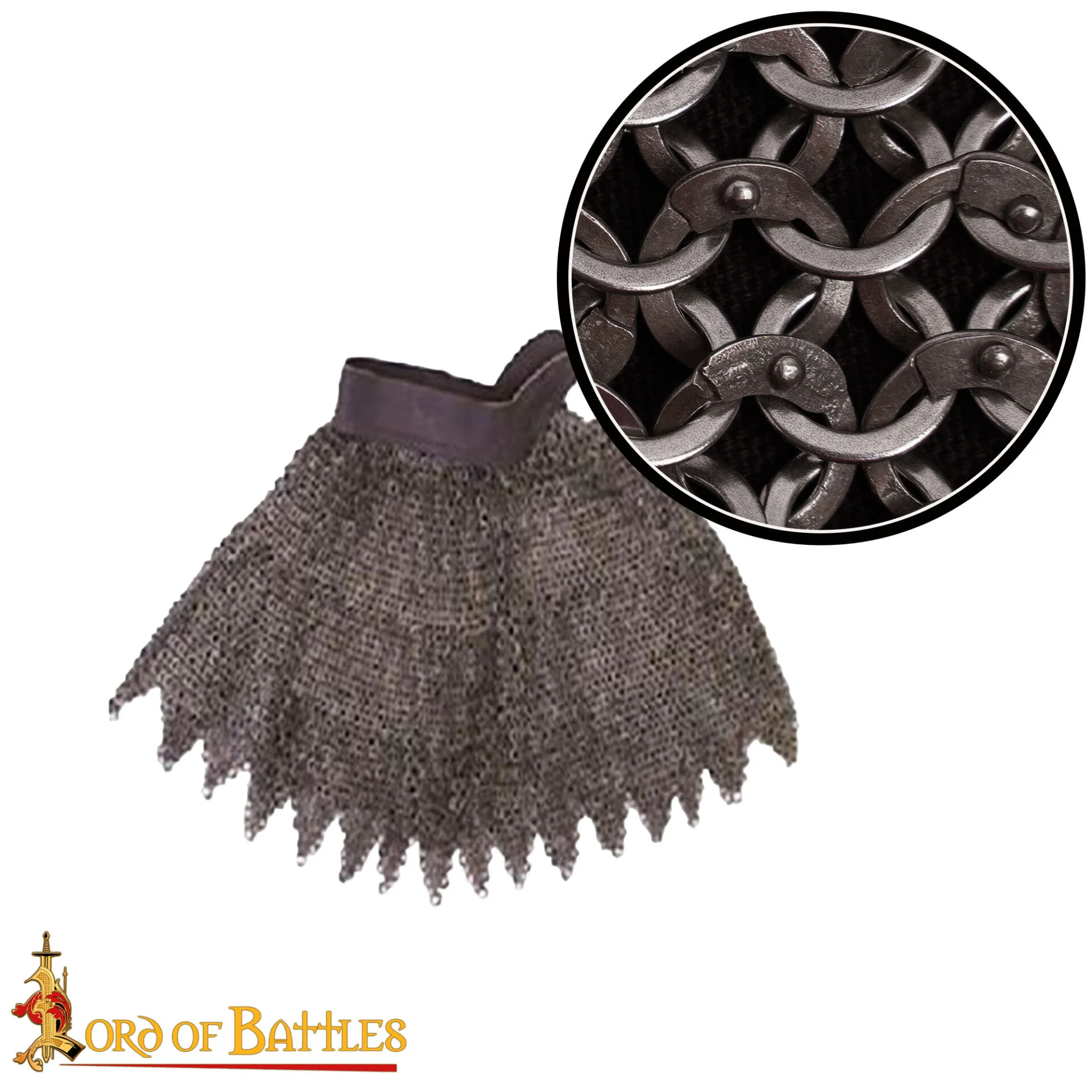 Cota de Malla Medieval Aventail - 9mm Butted Ring - 16 Gauge, Spring Steel - Ideal For Larp, Cosplay & Film Costumes