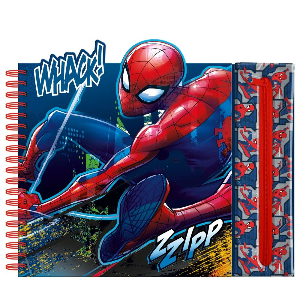 Cuaderno Actividades Con Estuche Removible Spiderman Marvel