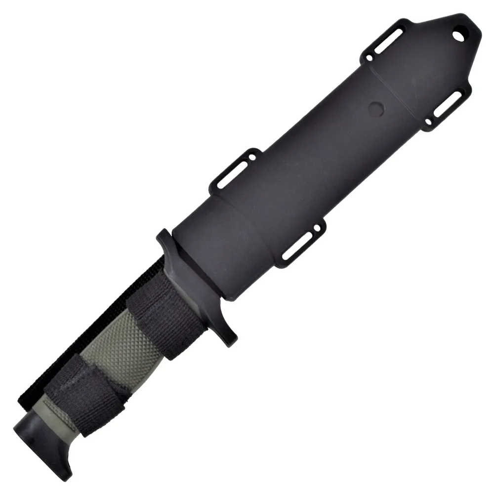 Cuchillo de Caza con Hoja Negra y Mango Engomado – Verde Oliva o Negro - Image 4