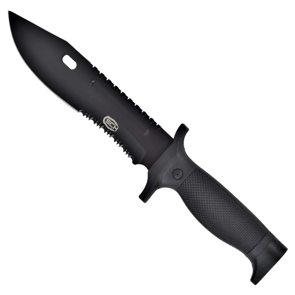 Cuchillo de Caza con Hoja Negra y Mango Engomado – Verde Oliva o Negro - Image 5