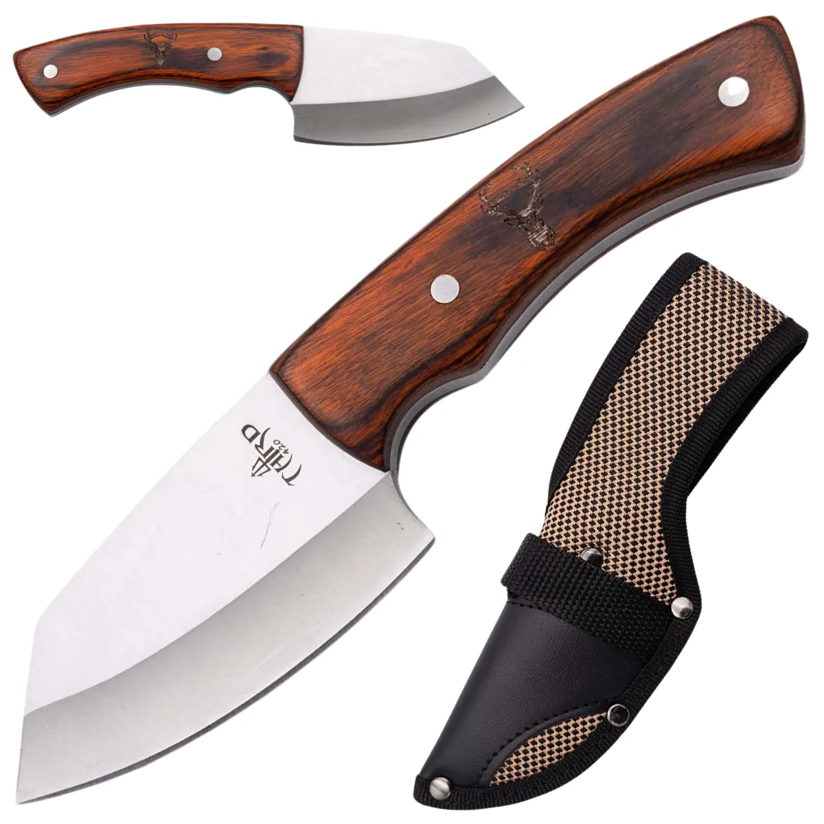 Cuchillo de Caza Third Acero 440 Satinado – Mango Pakkawood o Arce