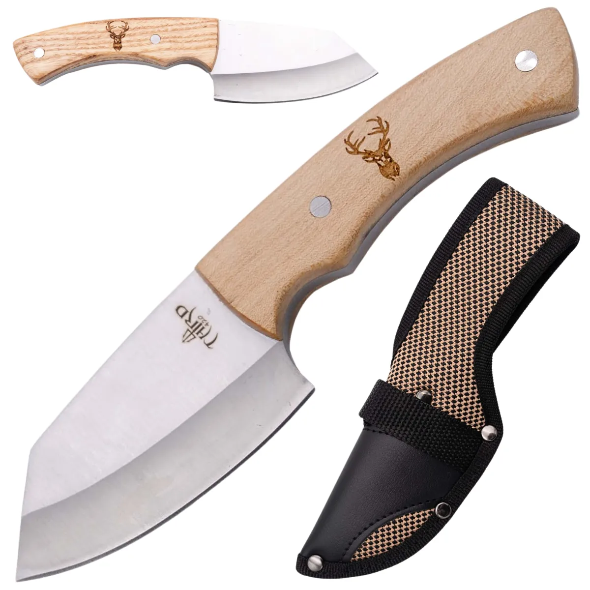 Cuchillo de Caza Third Acero 440 Satinado – Mango Pakkawood o Arce - Image 6