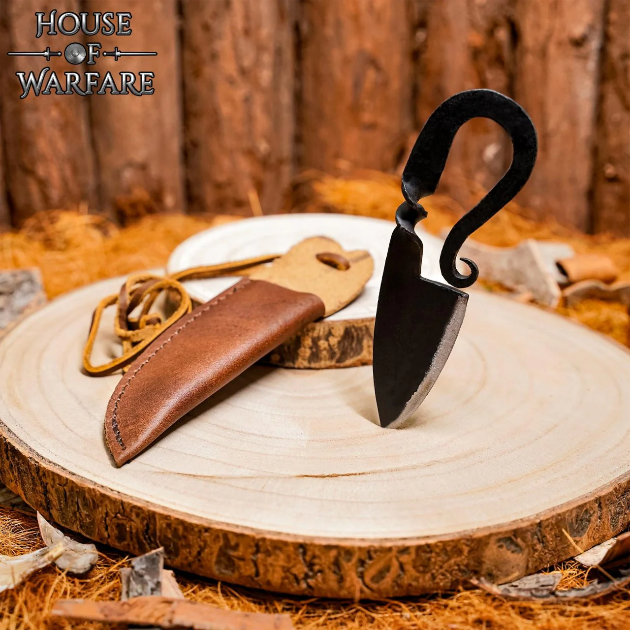 Cuchillo Medieval Forjado a Mano con Funda de Cuero Auténtico - Image 10