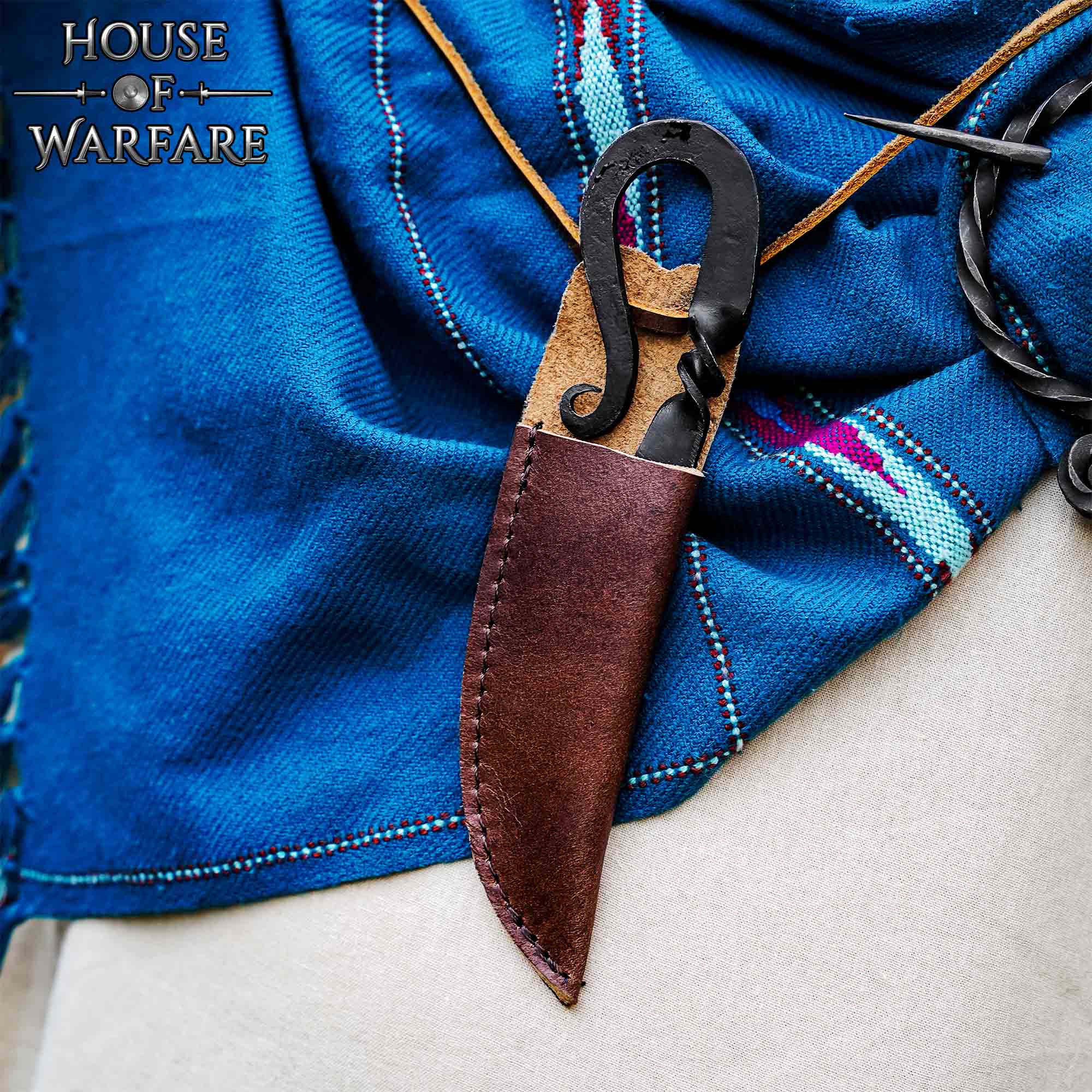 Cuchillo Medieval Forjado a Mano con Funda de Cuero Auténtico - Image 3