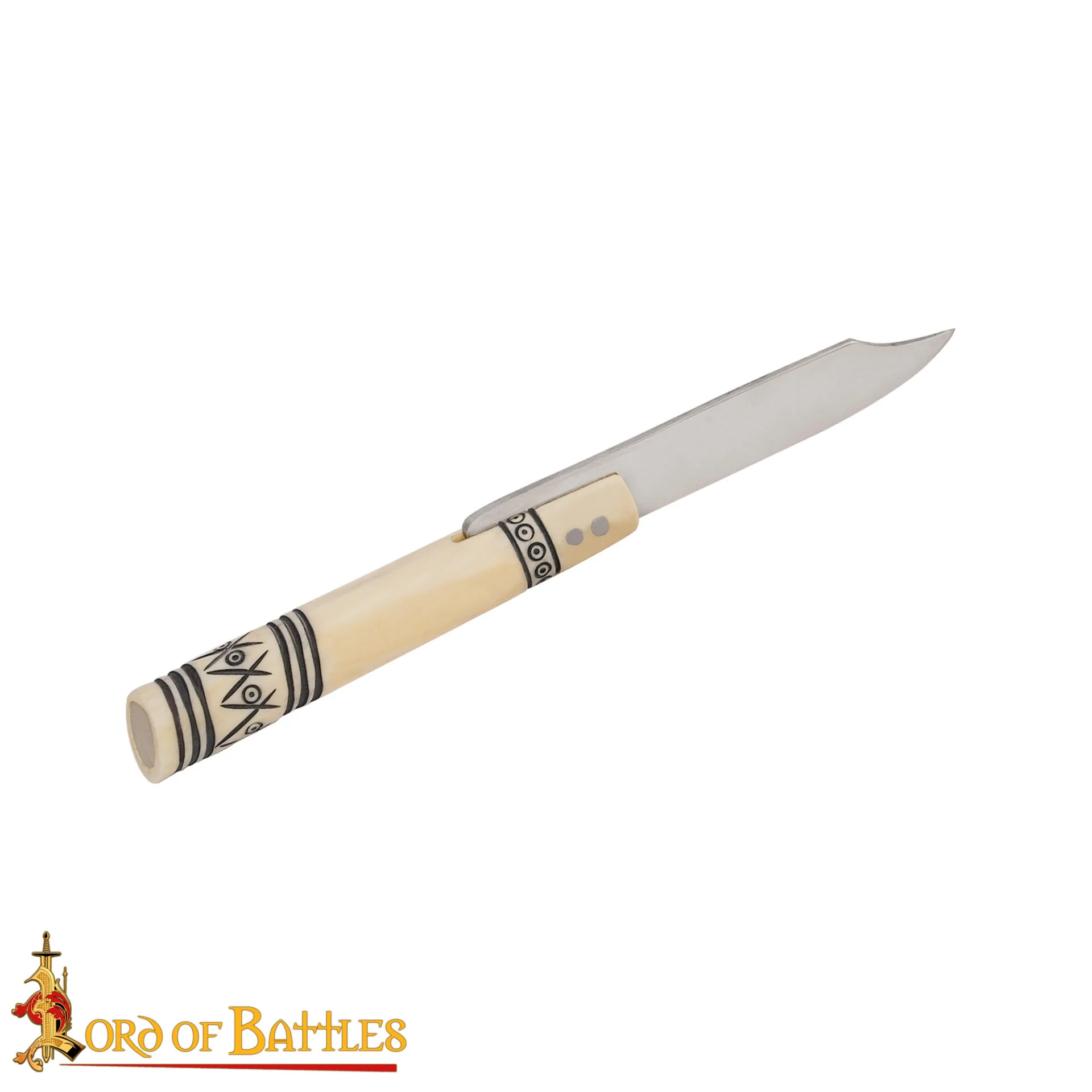 Cuchillo Plegable Forjado a Mano con Mango de Hueso - Hoja de Acero Inoxidable Pulido de 20 Cm - Image 5