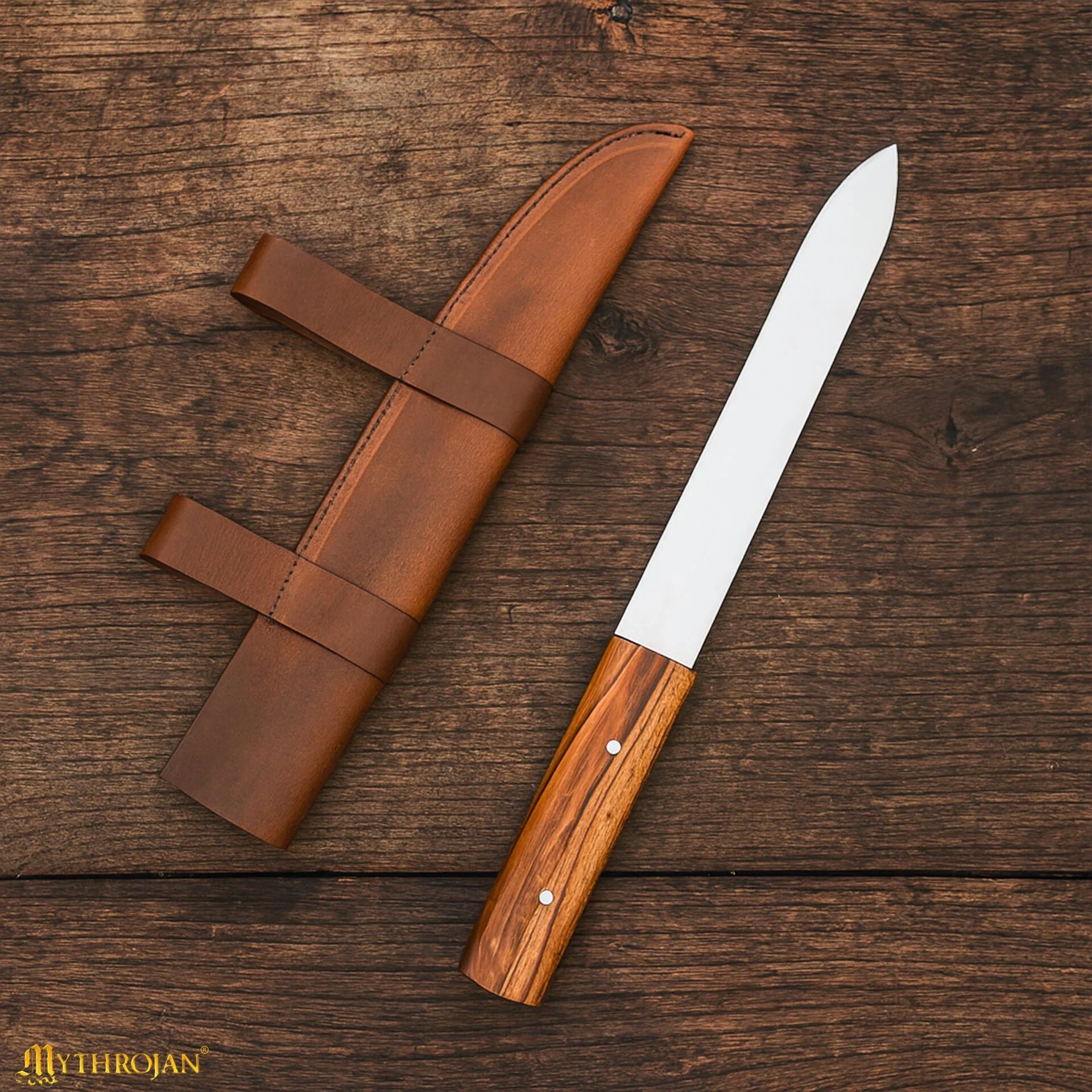 Cuchillo Seax Forjado a Mano con Funda de Cuero - Image 15