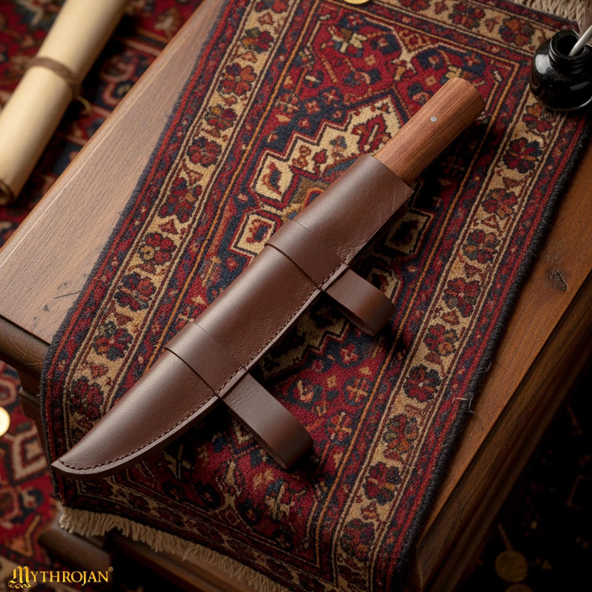 Cuchillo Seax Forjado a Mano con Funda de Cuero - Image 5