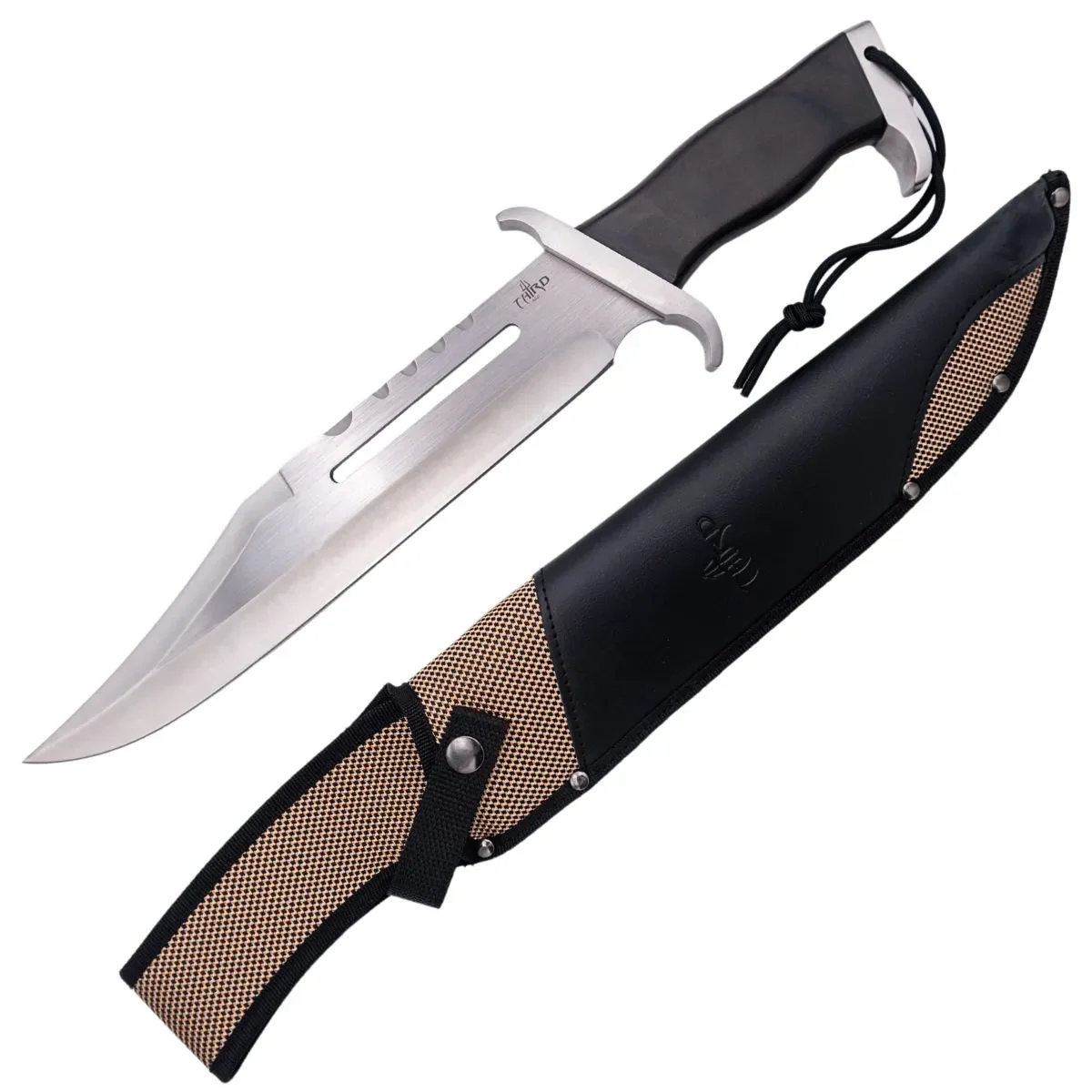 Cuchillo Táctico Hoja Negra 32 cm con Mango de Ébano - Image 3