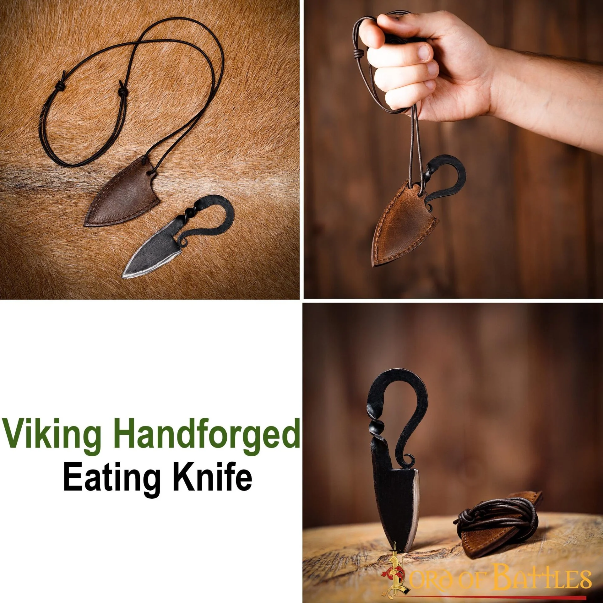 Cuchillo Vikingo de Hierro Forjado a Mano con Funda de Cuero Auténtico - Image 5