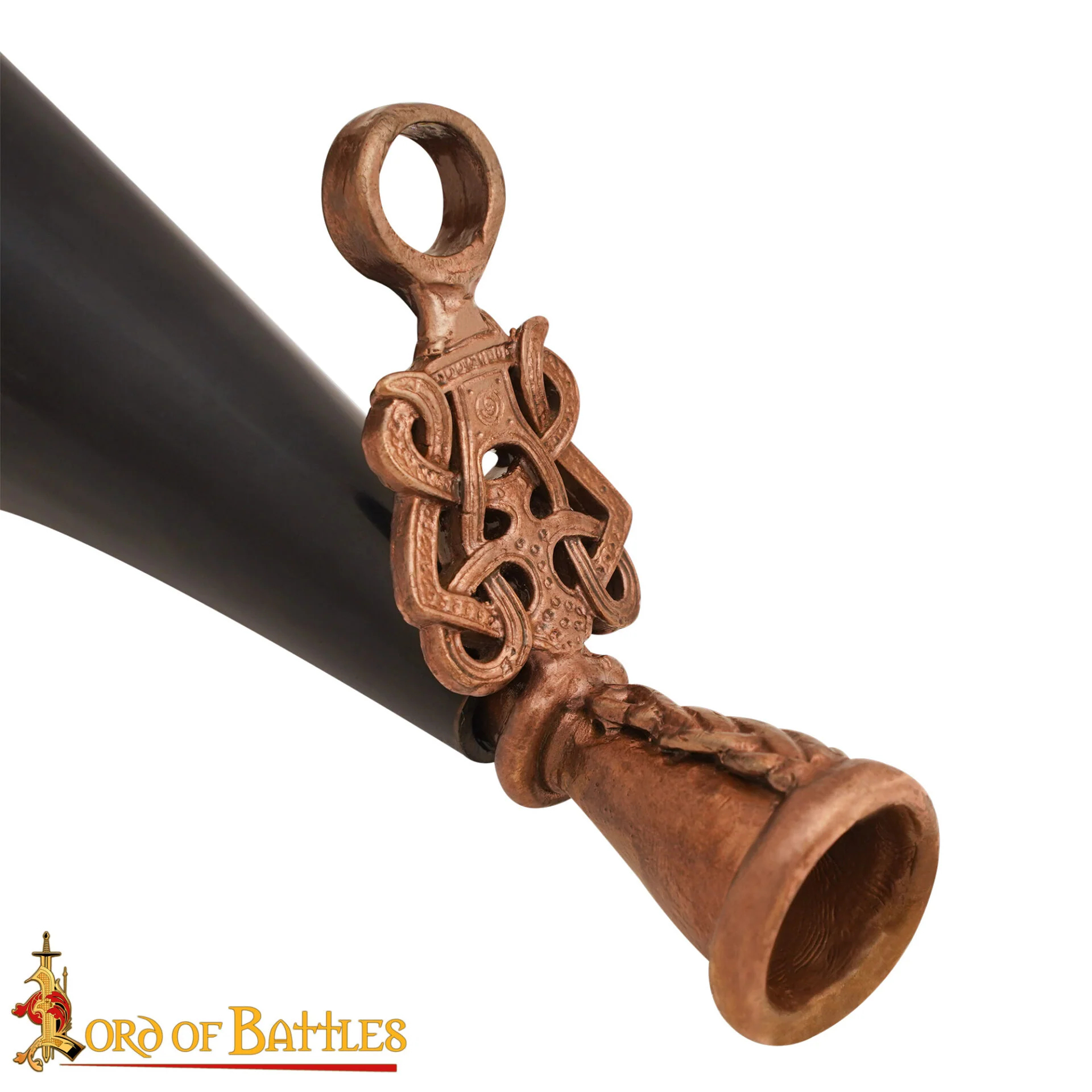 Cuerno de Soplar Vikingo / Gjallarhorn con Boquilla de Bronce Fundido a la Cera Perdida - Image 2