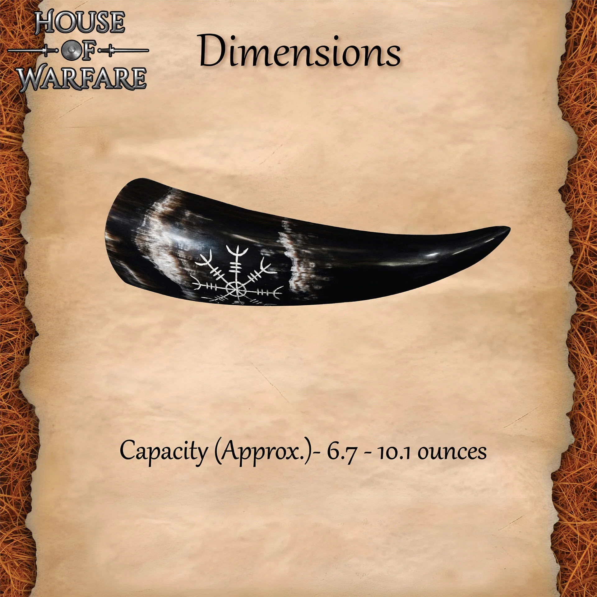 Cuerno para Beber Vikingo con Diseño Helm Of Awe (200-300ml) - Image 9