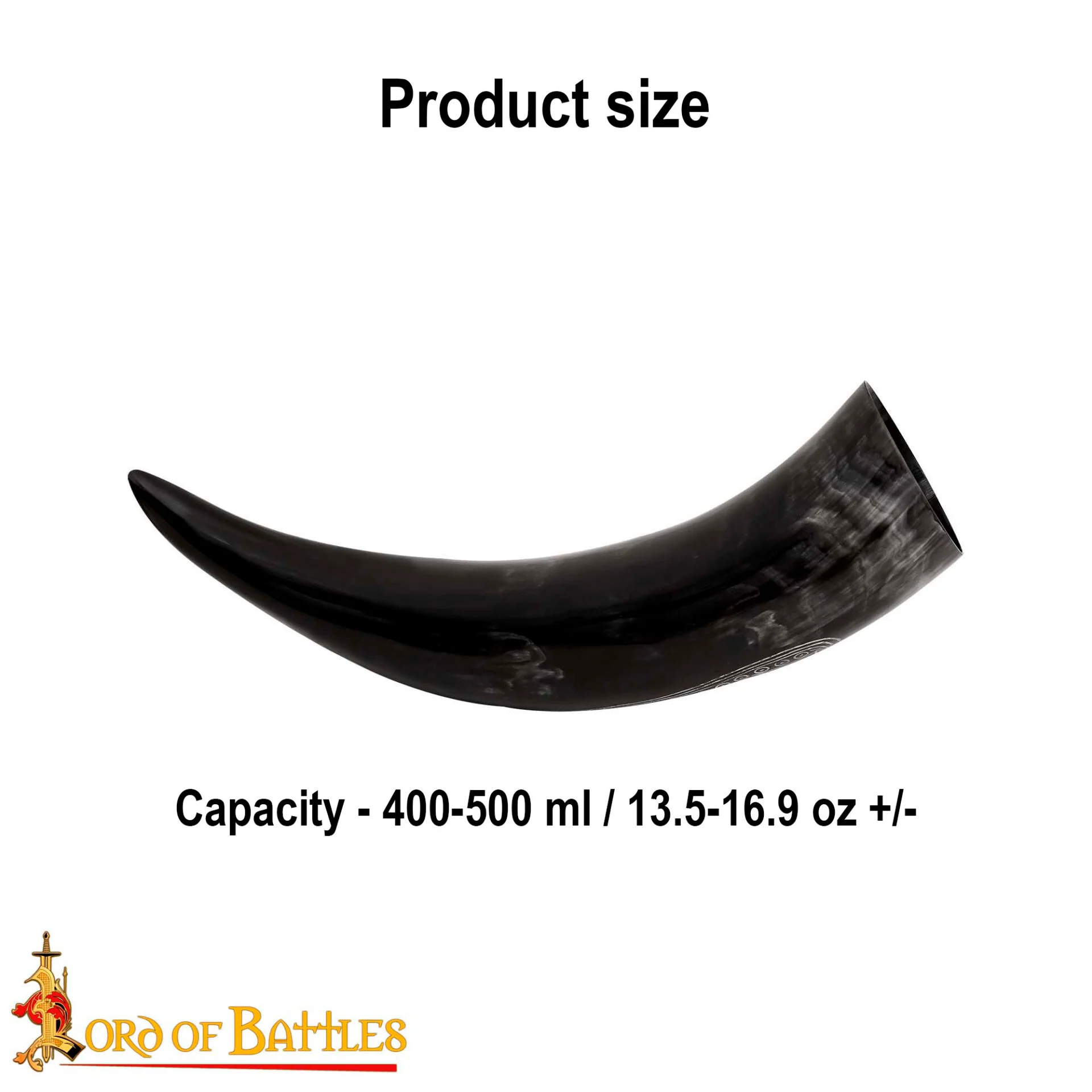 Cuerno Vikingo Artesanal con Grabado Longship - Image 3