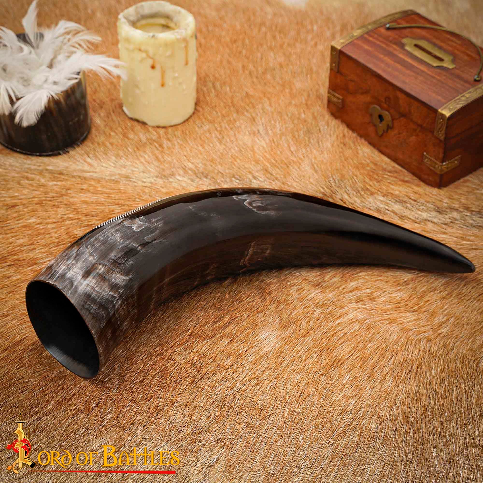Cuerno Vikingo Artesanal con Grabado Longship - Image 5