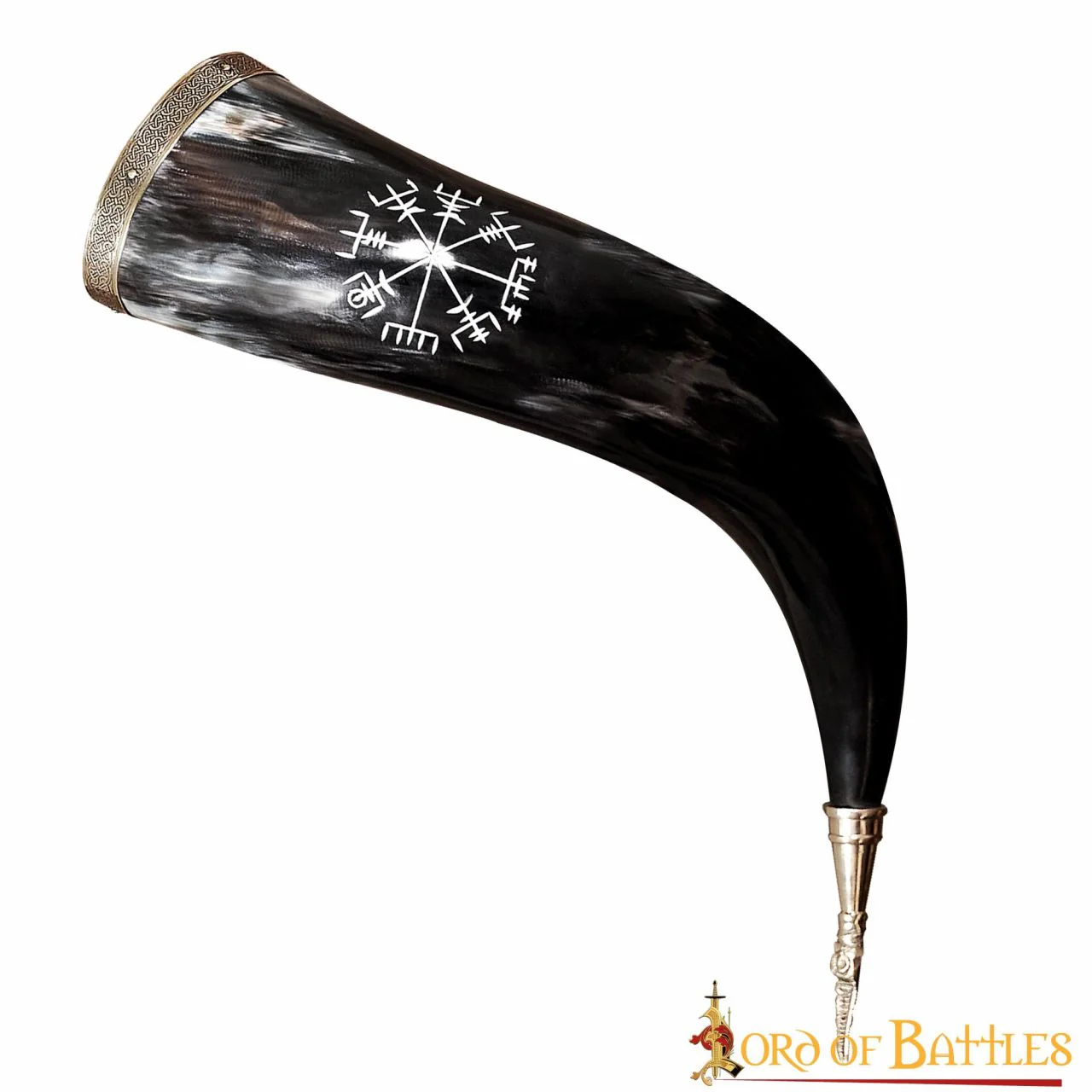 Cuerno Vikingo para Beber - Vegvísir y Latón - Image 28