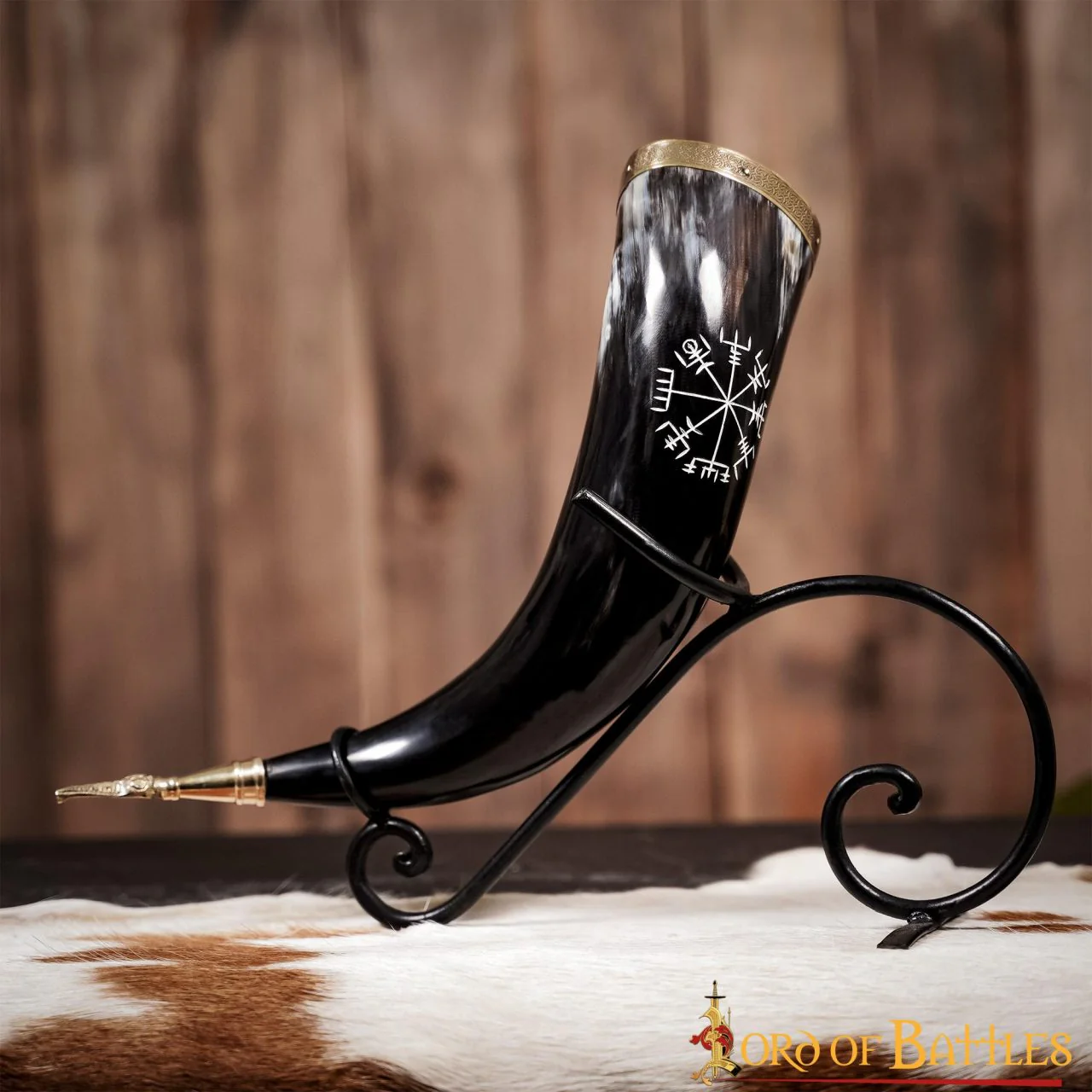 Cuerno Vikingo para Beber - Vegvísir y Latón - Image 4