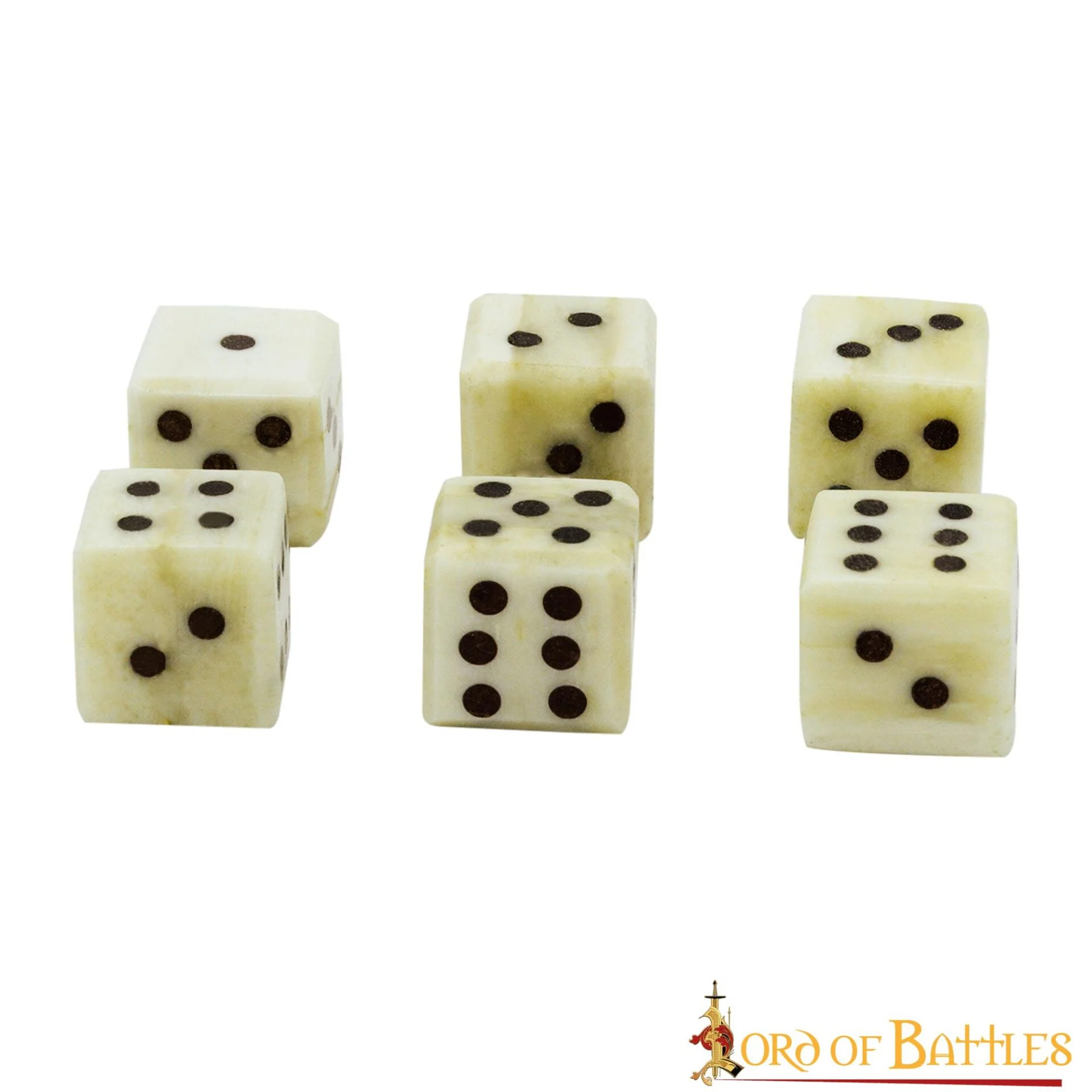 Dados Medievales de Hueso - Juego Artesanal de 6 (hueso de Buey, 1,2 Cm) - Image 3
